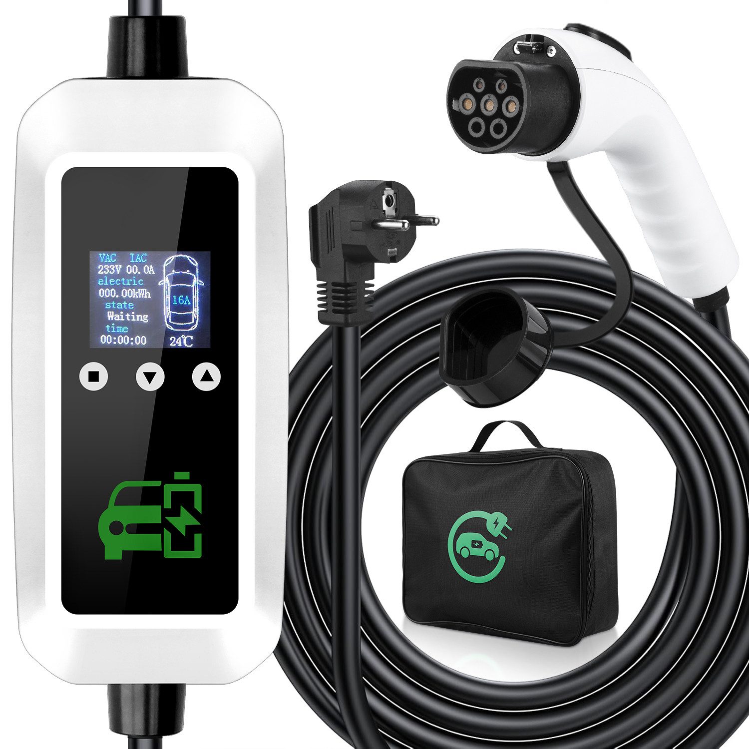 inkint Elektroauto-Ladestation Typ 2 E-Auto,35kW,8~16A Elektroauto-Ladegerät,