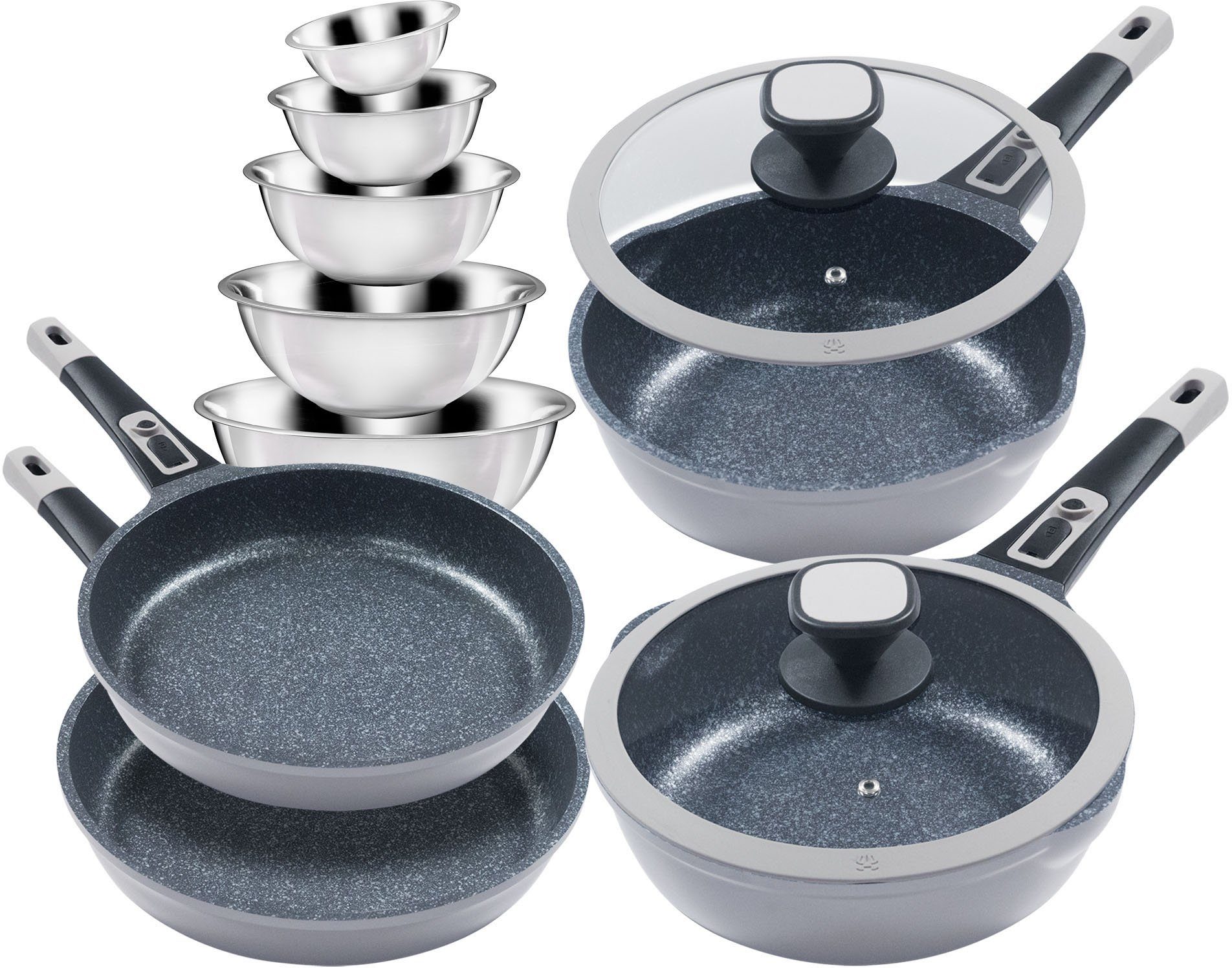KING Pfannen-Set Moonscape, Aluminiumguss (Set, 11-tlg.,