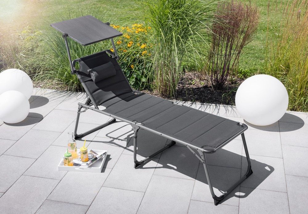 Solax-Sunshine Gartenliege XXL-Komfort-Sonnenliege verstellbar mit Kissen