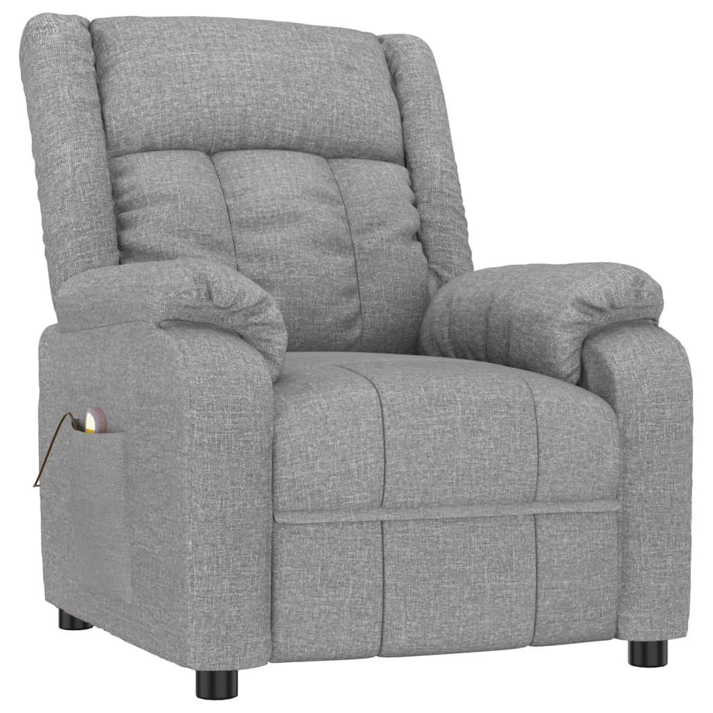 vidaXL Massagesessel Massagesessel Hellgrau Stoff (1-St)