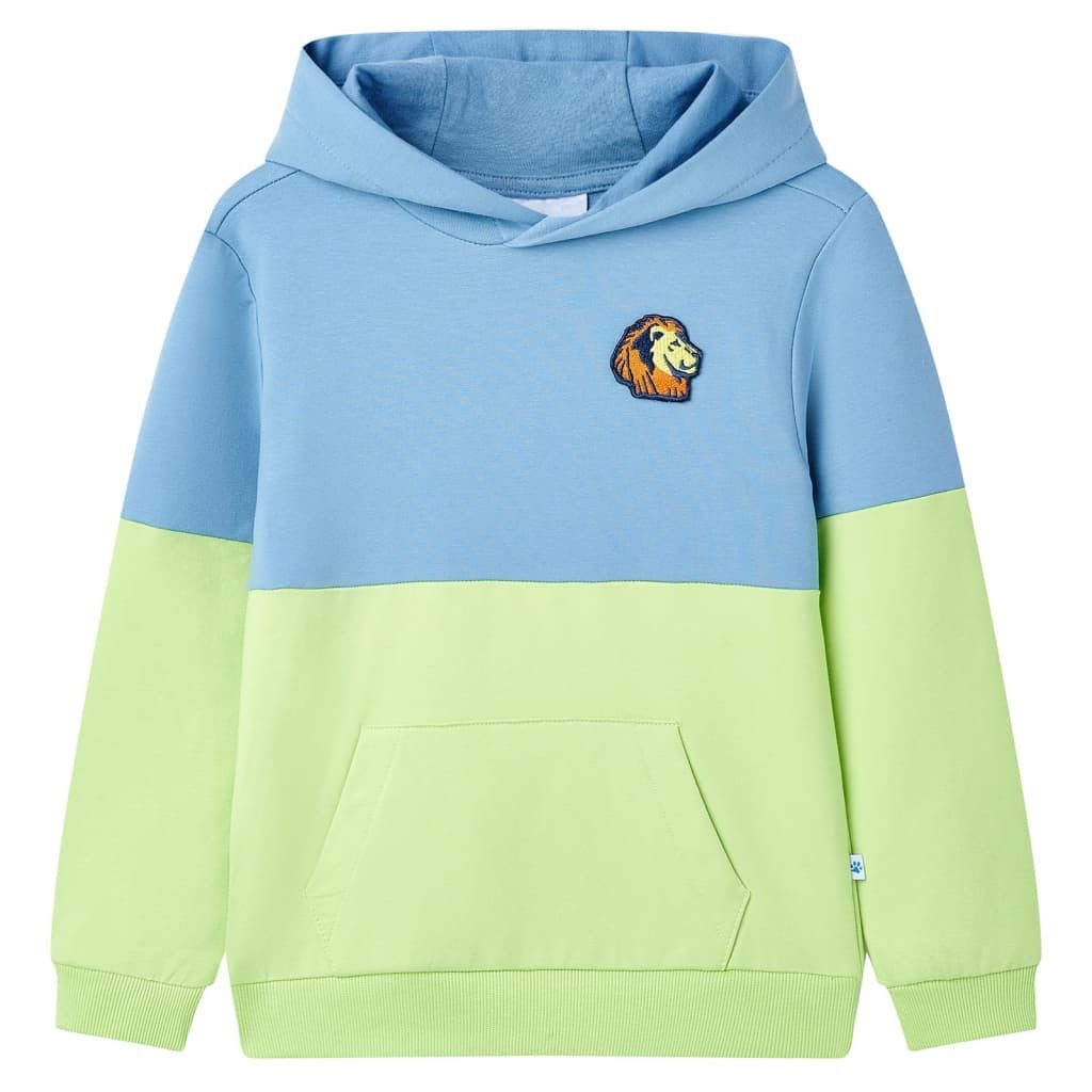 vidaXL Kapuzenpullover Kinder-Kapuzenpullover Blau und Zartgelb