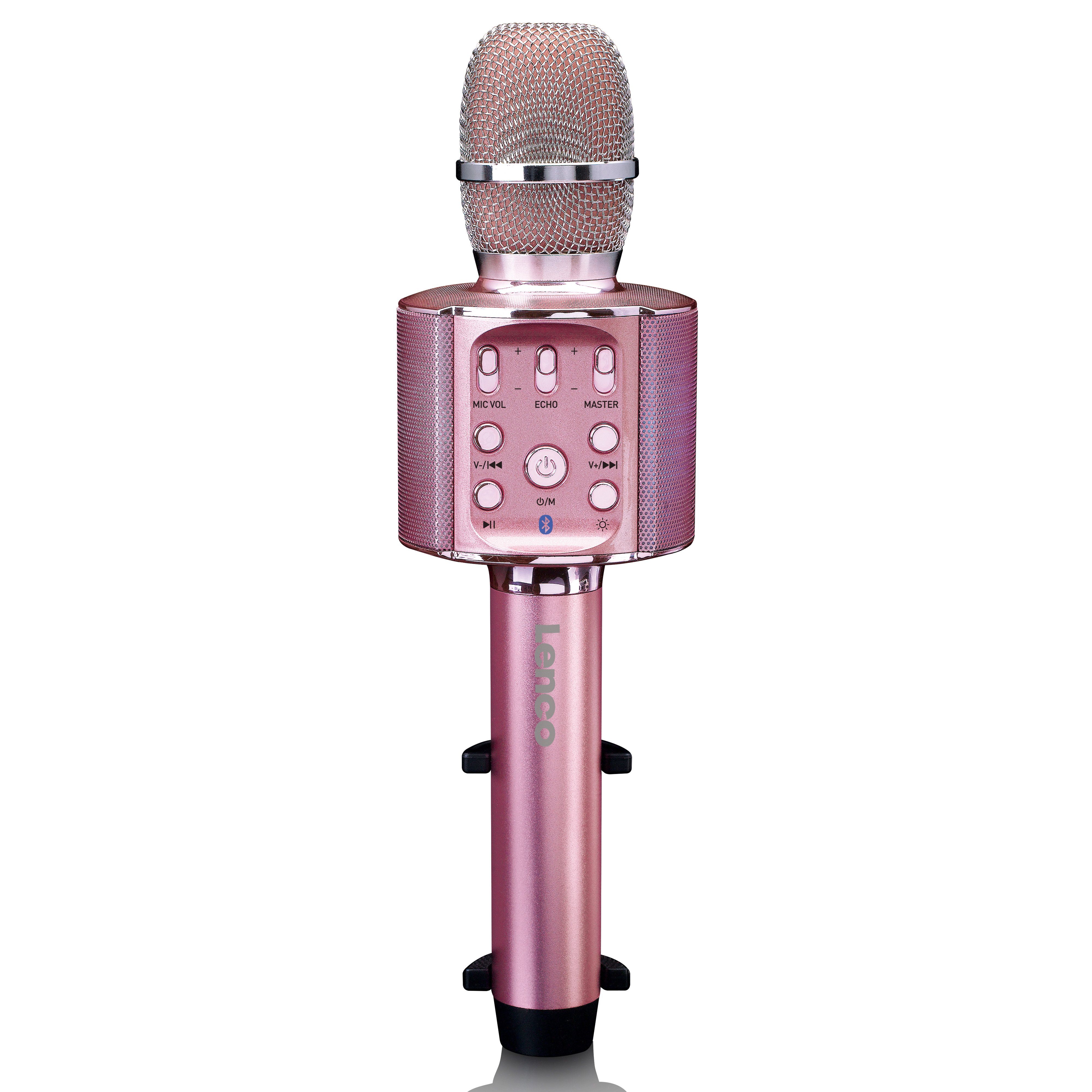 Lenco Mikrofon BMC-090PK (1-tlg), Karaoke-Mikrofon,Bluetooth 5.0,8
