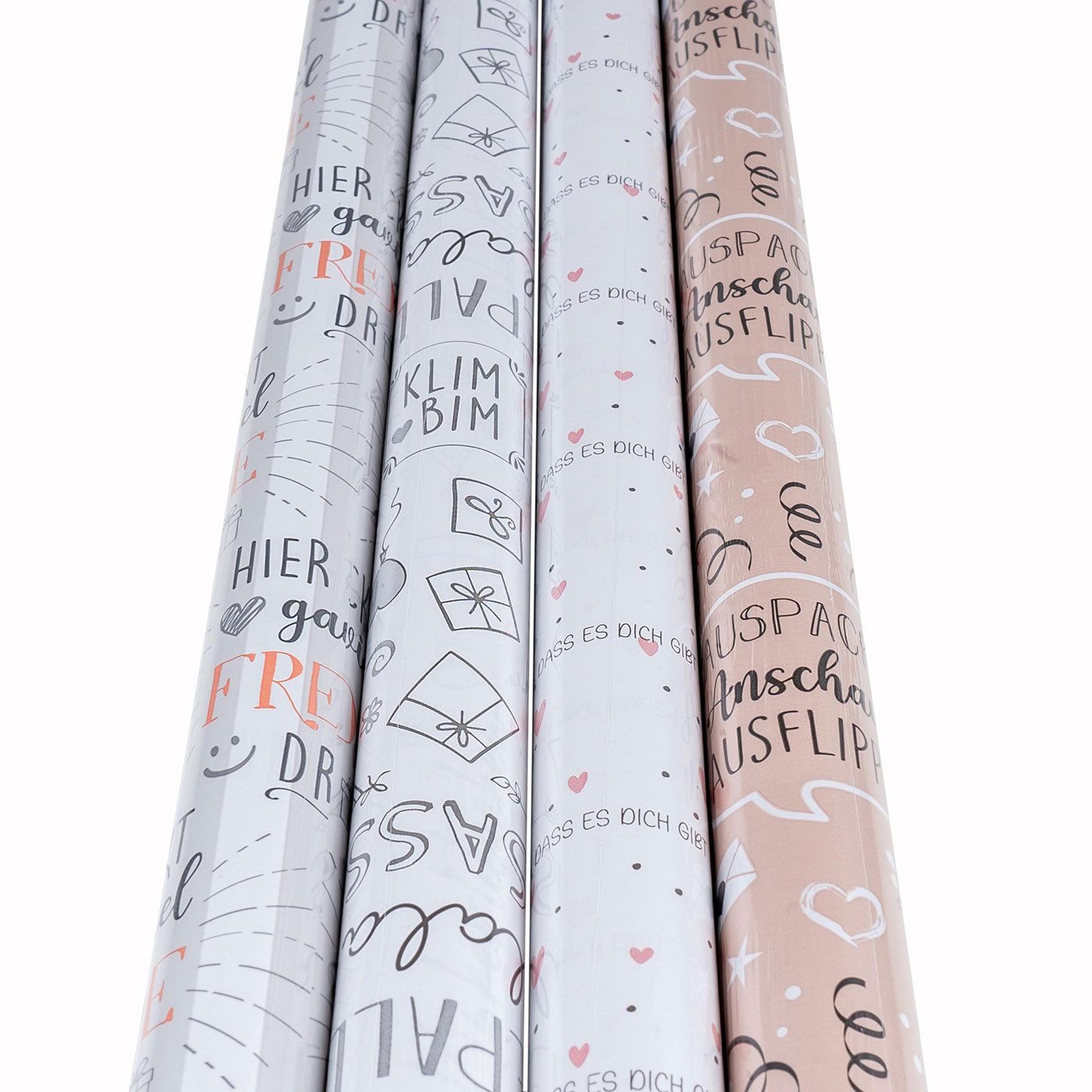 Levandeo® Dekoobjekt, 4 Rollen Geschenkpapier Set
