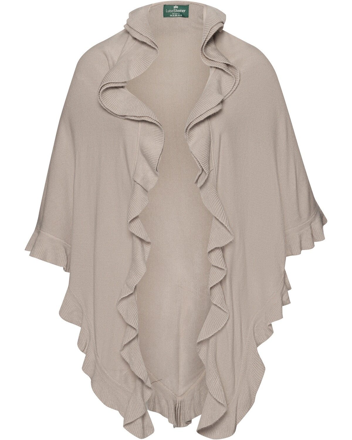 Luise Steiner Strickponcho Rüschen-Poncho