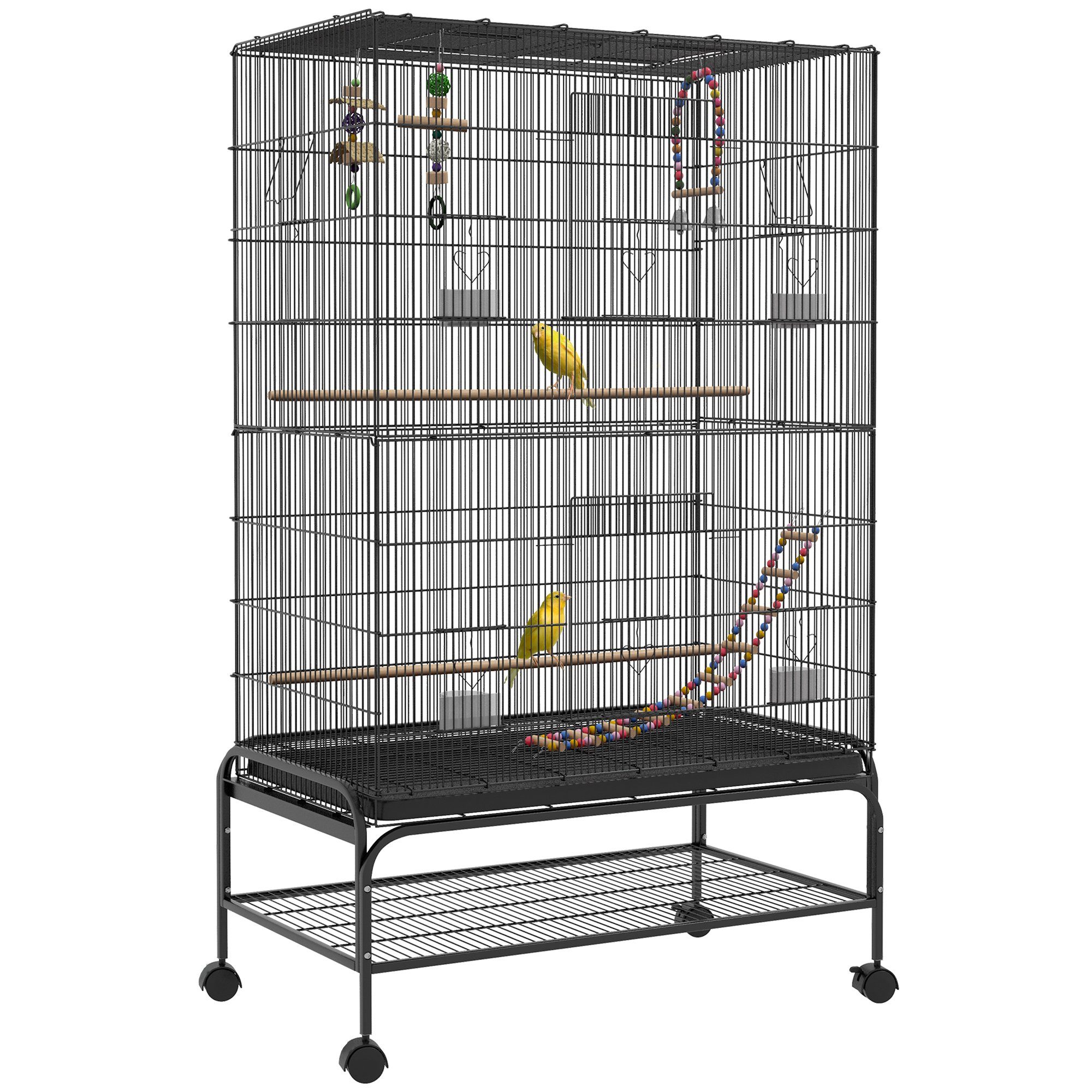 PawHut Vogelkäfig Vogelvoliere mit Sitzstangen Vogelbauer,