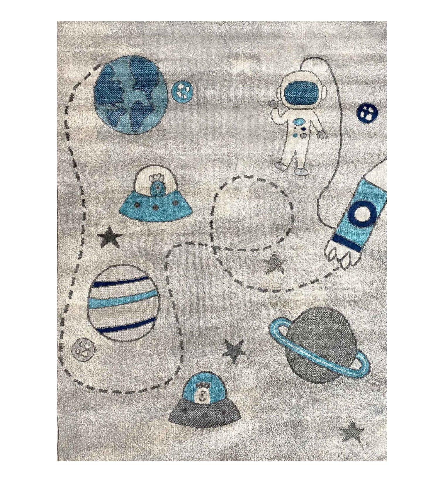 Vimoda Kinderteppich Kinderteppich Astronaut Weltall Muster