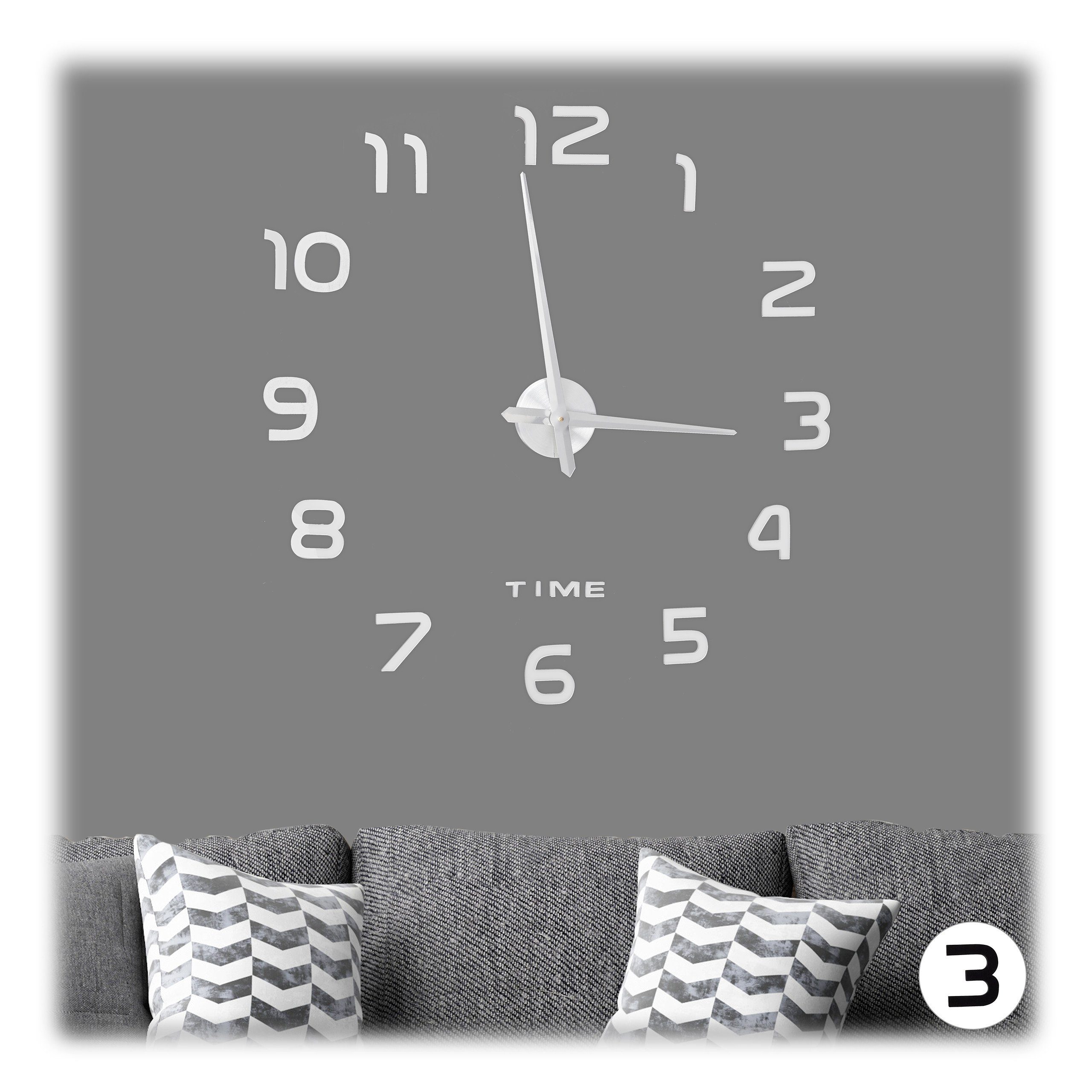 relaxdays Wanduhr DIY Wanduhr mit 3D-Zahlen
