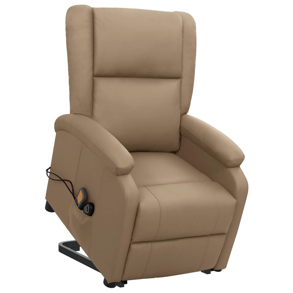 vidaXL Massagesessel Massagesessel mit Aufstehhilfe Cappuccino-Braun