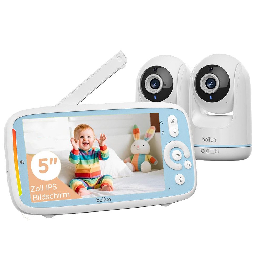 Boifun Video-Babyphone Babyphone mit 2 Kamera