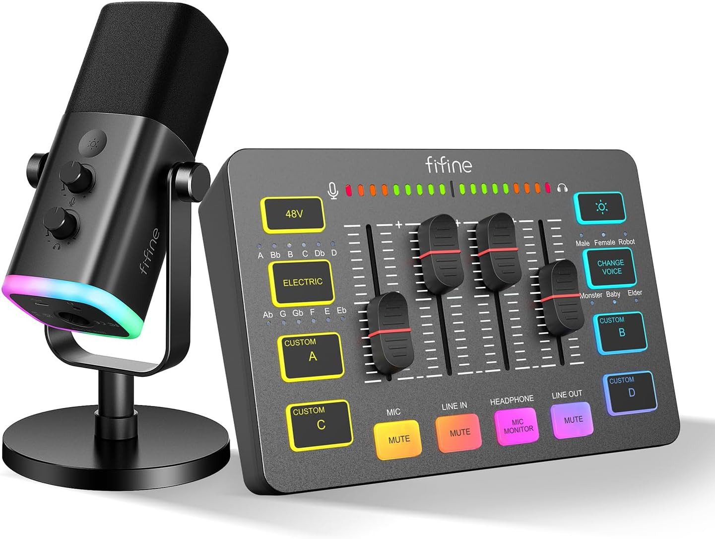 FIFINE Mischpult Gaming Audio Mixer, Streaming