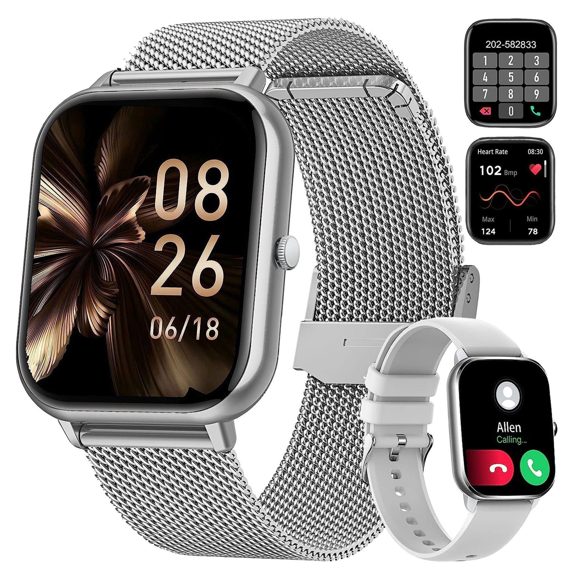 ibettertec Smartwatch, Damen Herren Smartwatch, Fitness