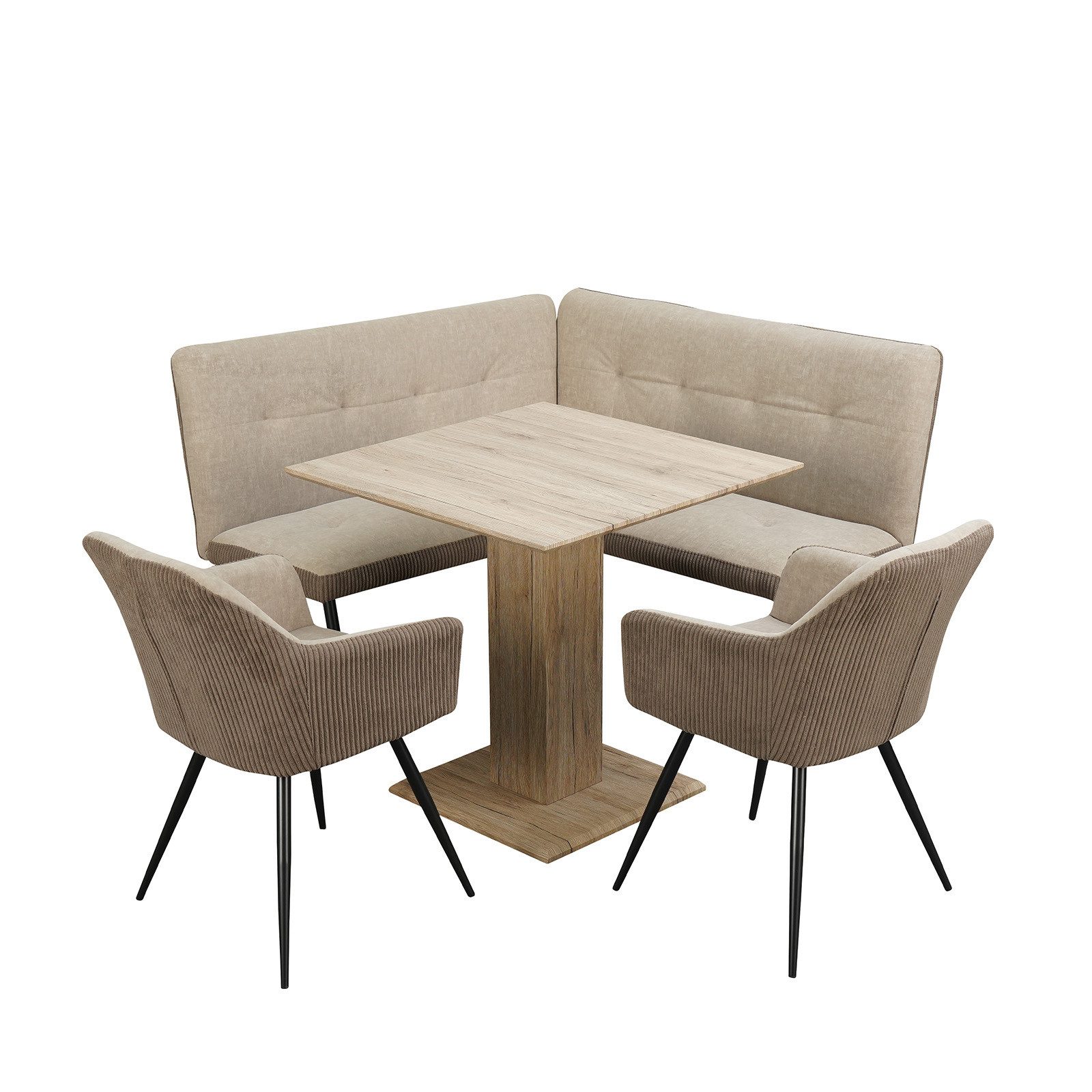 HTI-Living Eckbankgruppe Sitzgruppe Taupe/Cord Joschka, (Set,