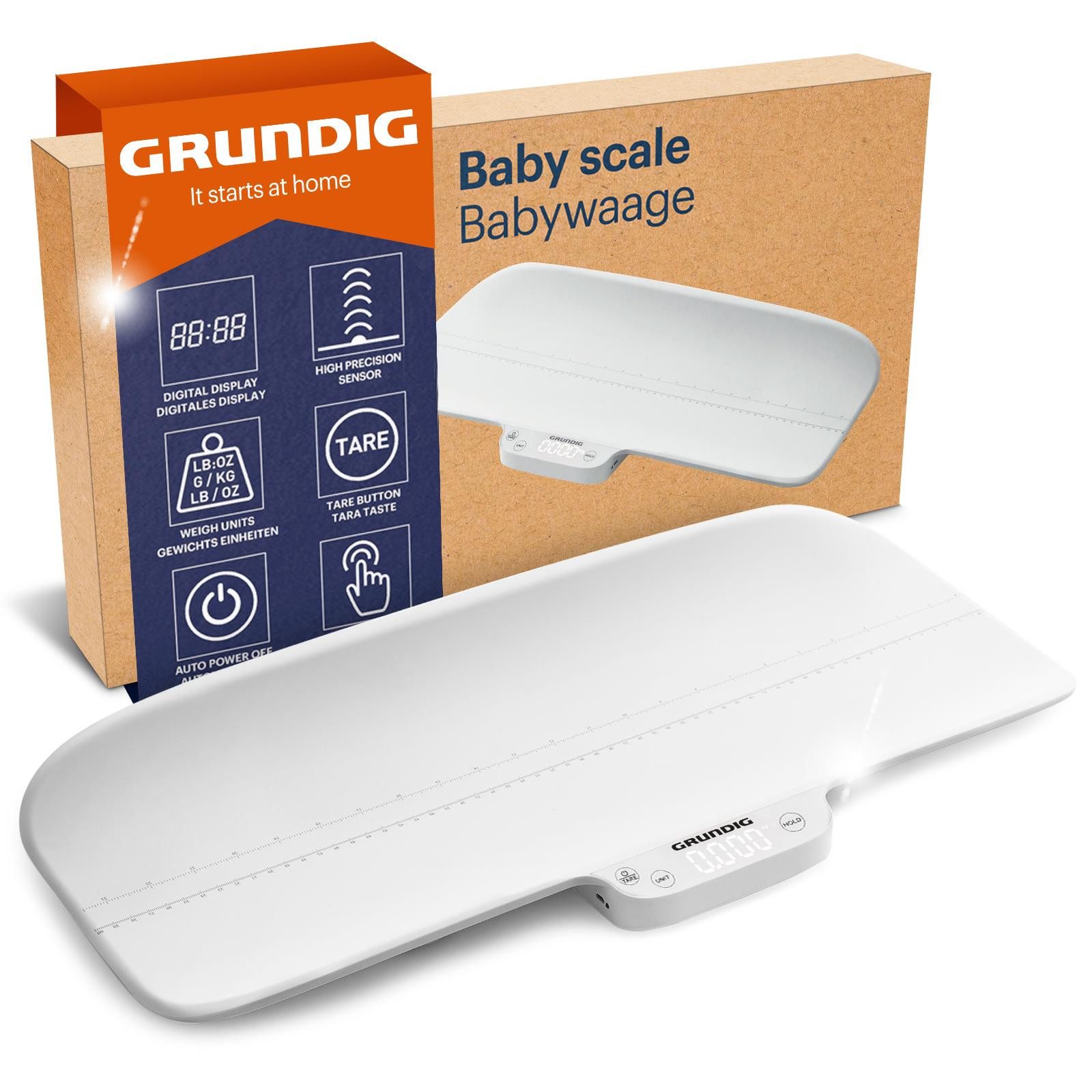 Grundig Personenwaage Babywaage mit Körperlängen Messung,