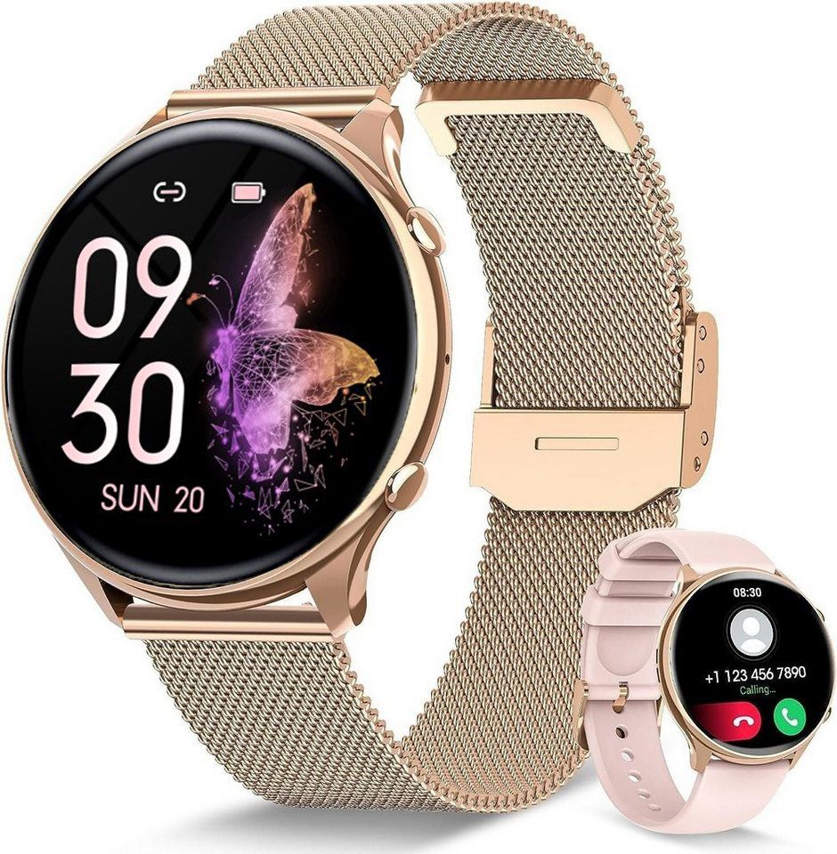 Fanttik Smartwatch Damen mit Telefonfunktion Smartwatch