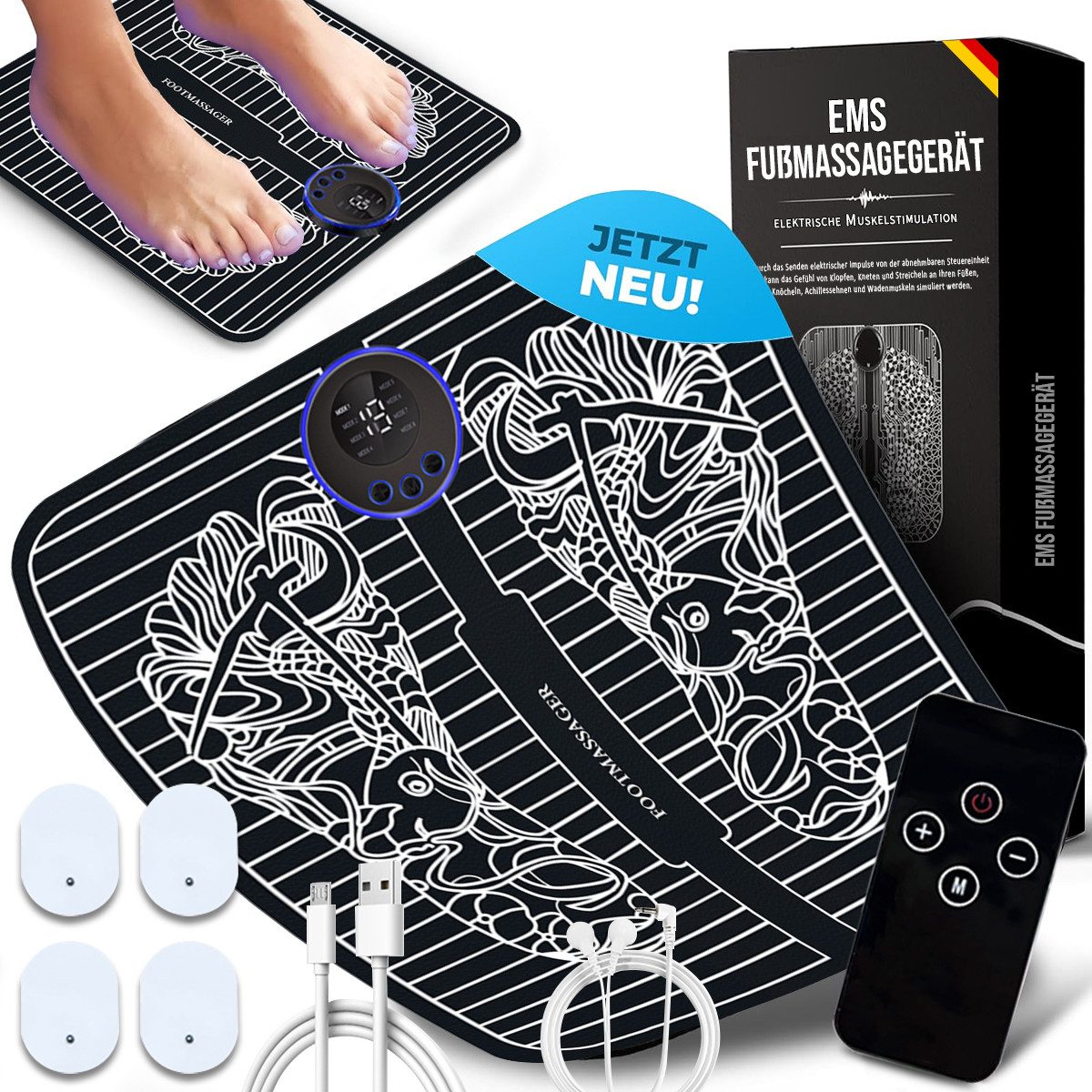 FOSMET Fußmassagegerät EMS Fußmassagegerät,Medizinischer Nervenstimulator EMS/TENS