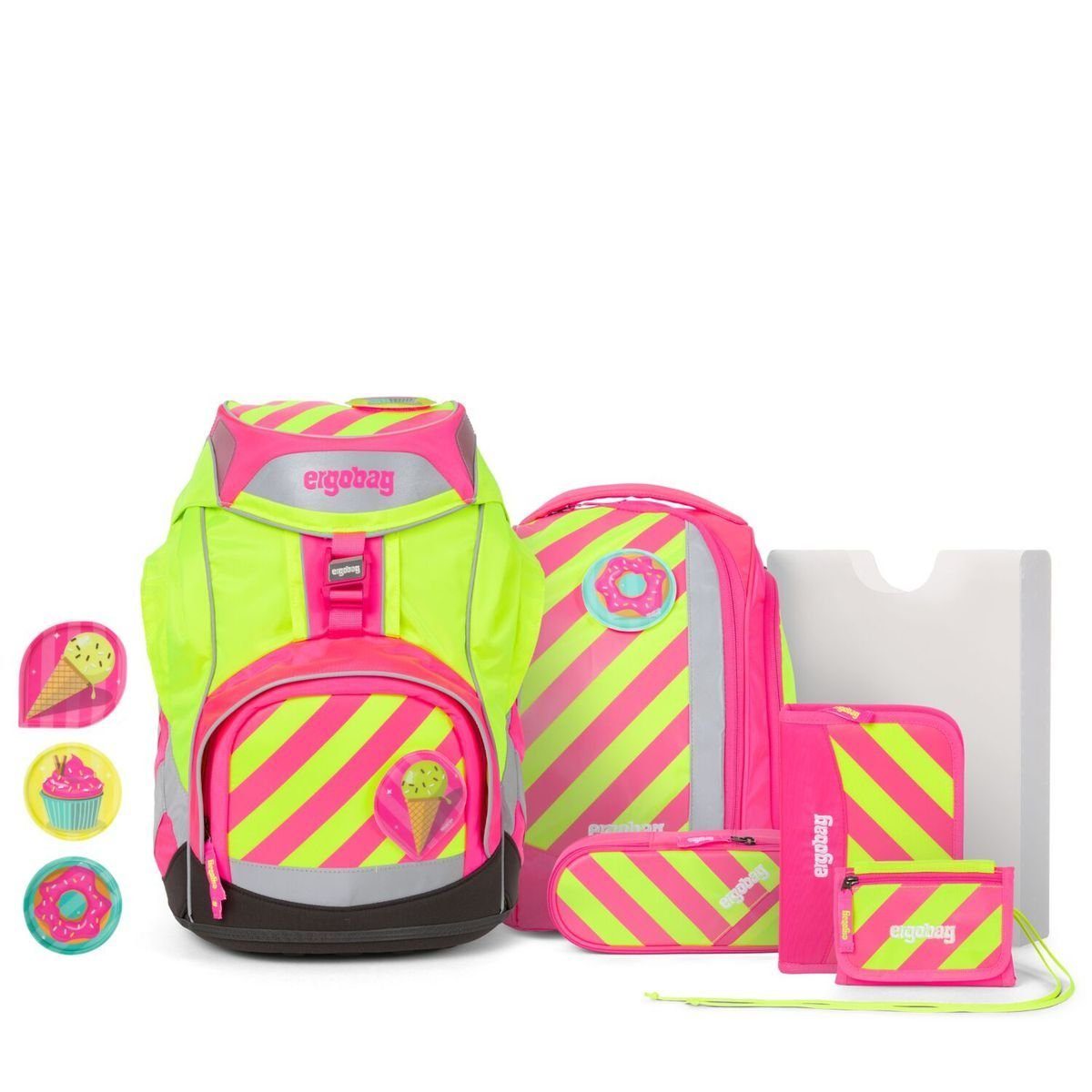 ergobag Schulrucksack Pack (6tlg., Federmäppchen, Schlamperrolle,