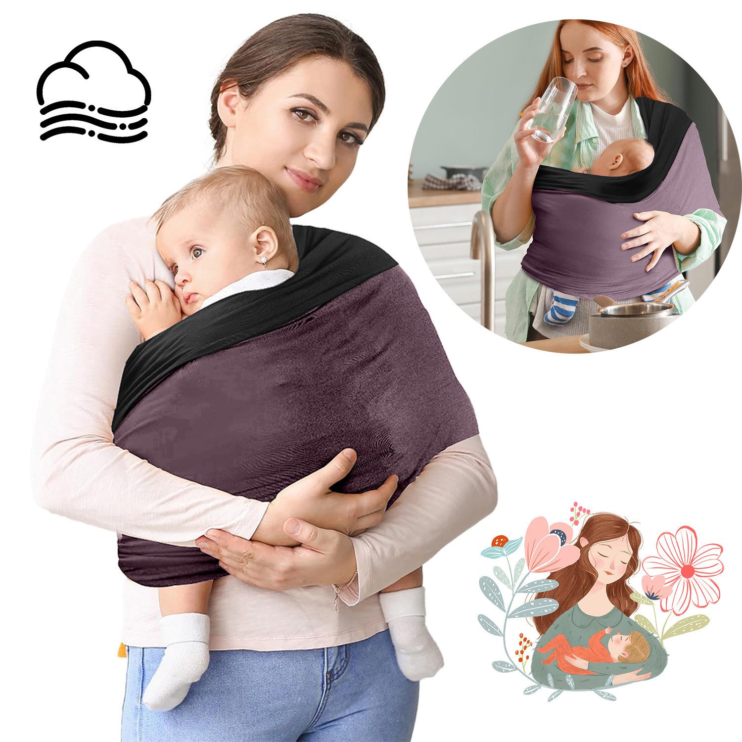 RWEUOQ Babytrage Koala Babytrage elastisch ohne