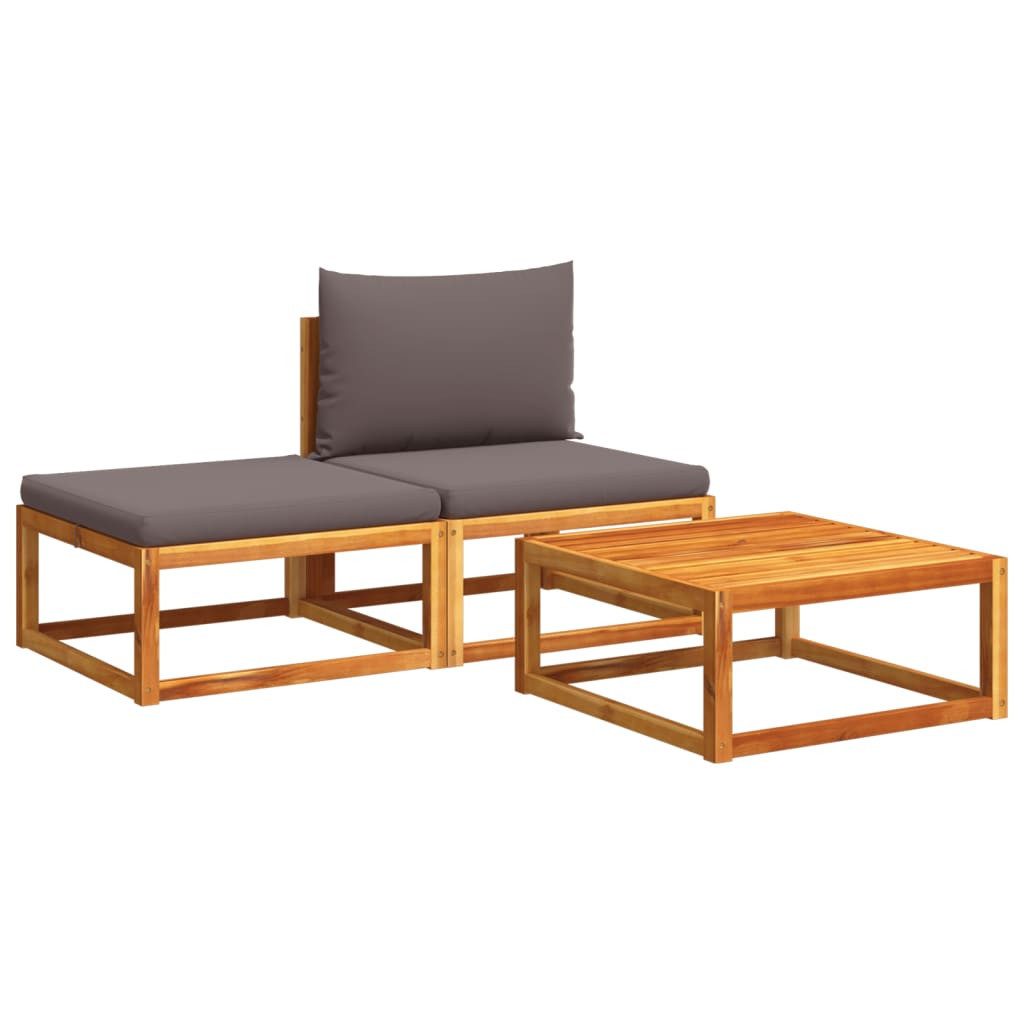 vidaXL Loungesofa 3-tlg. Garten-Sofagarnitur mit Kissen