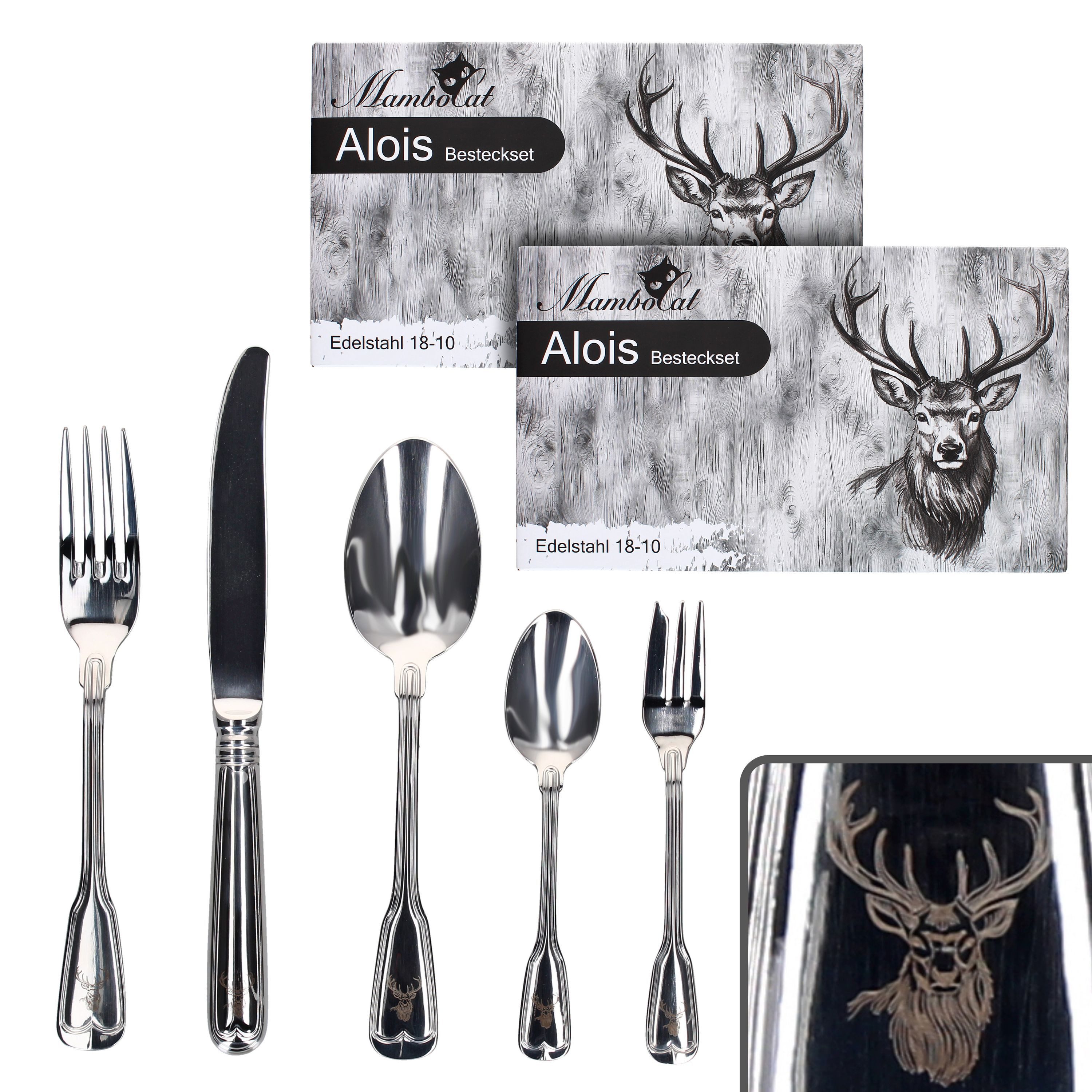 MamboCat Besteck-Set 60tlg Alois Komplett-Besteck-Set 12
