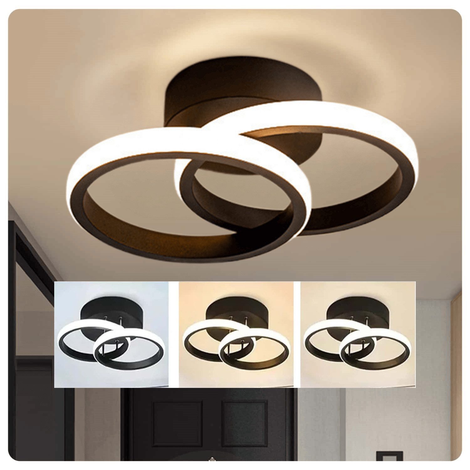 ibettertec Deckenleuchten 3-Farbige Decken-Lampe Dimmbar LED Deckenleuchte,