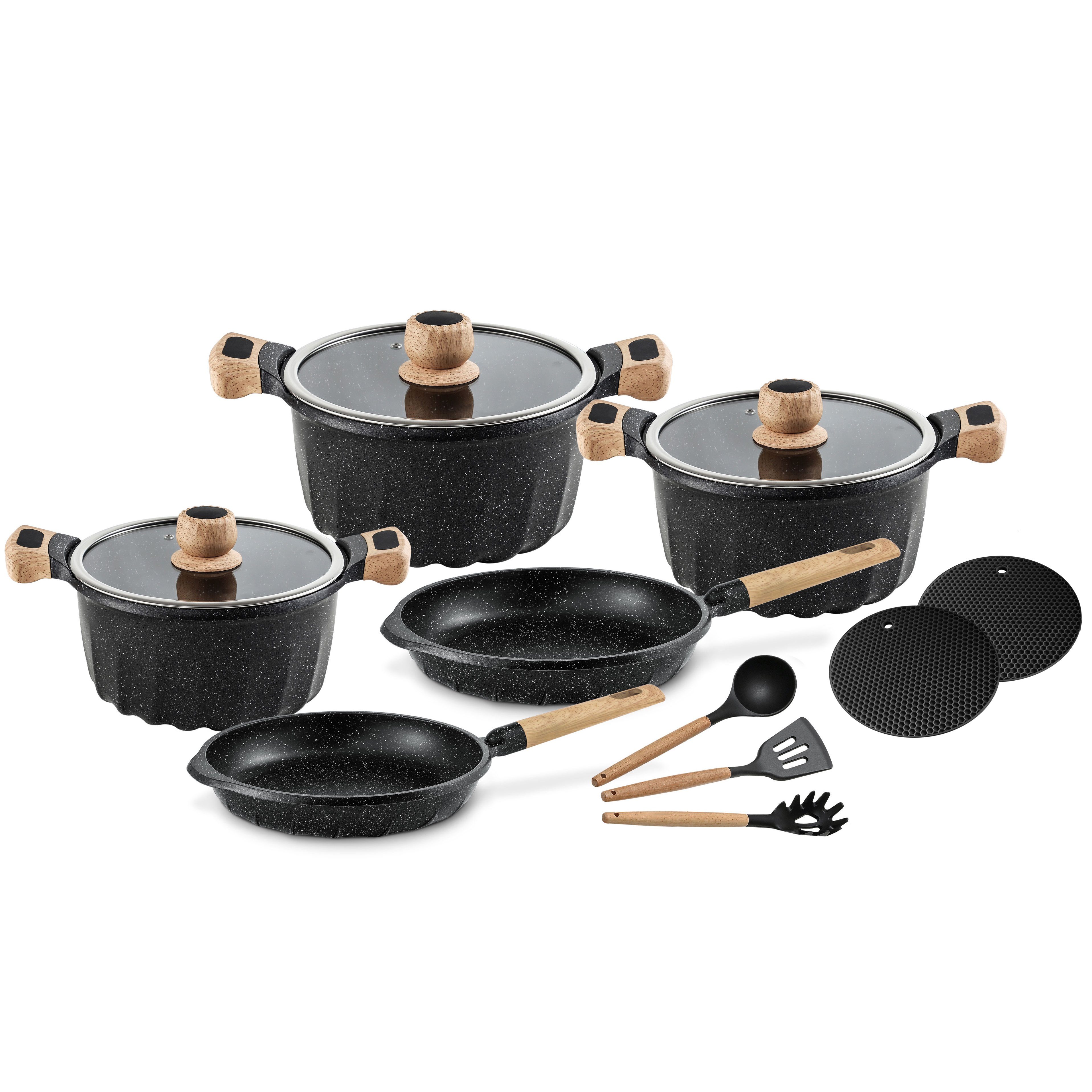Fiora Topf-Set Topfset Pfannenset Kochtopf Bratpfanne