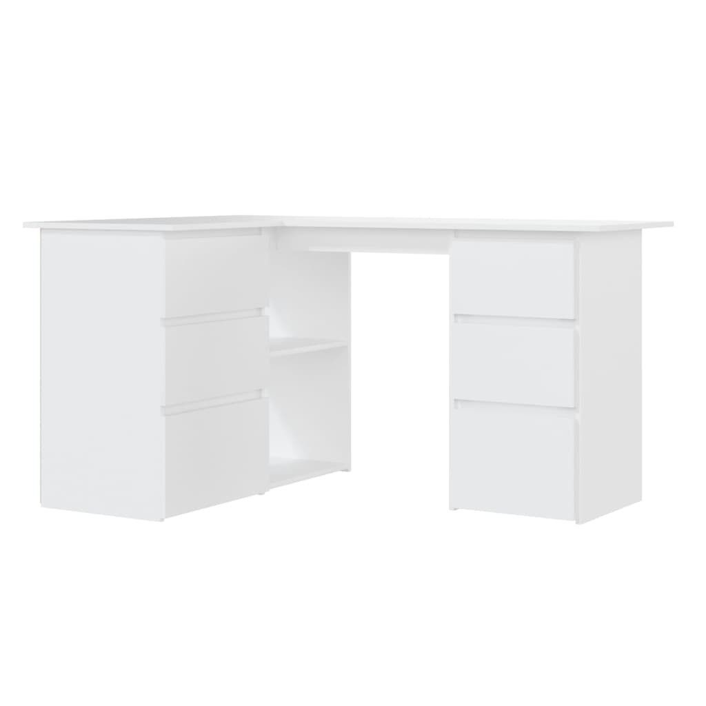 furnicato Schreibtisch Eckschreibtisch Weiß 145x100x76 cm