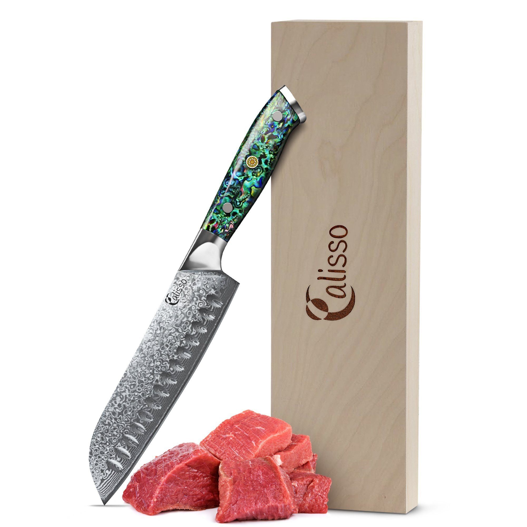 Calisso Santokumesser Japanisches Küchenmesser Abalone Line