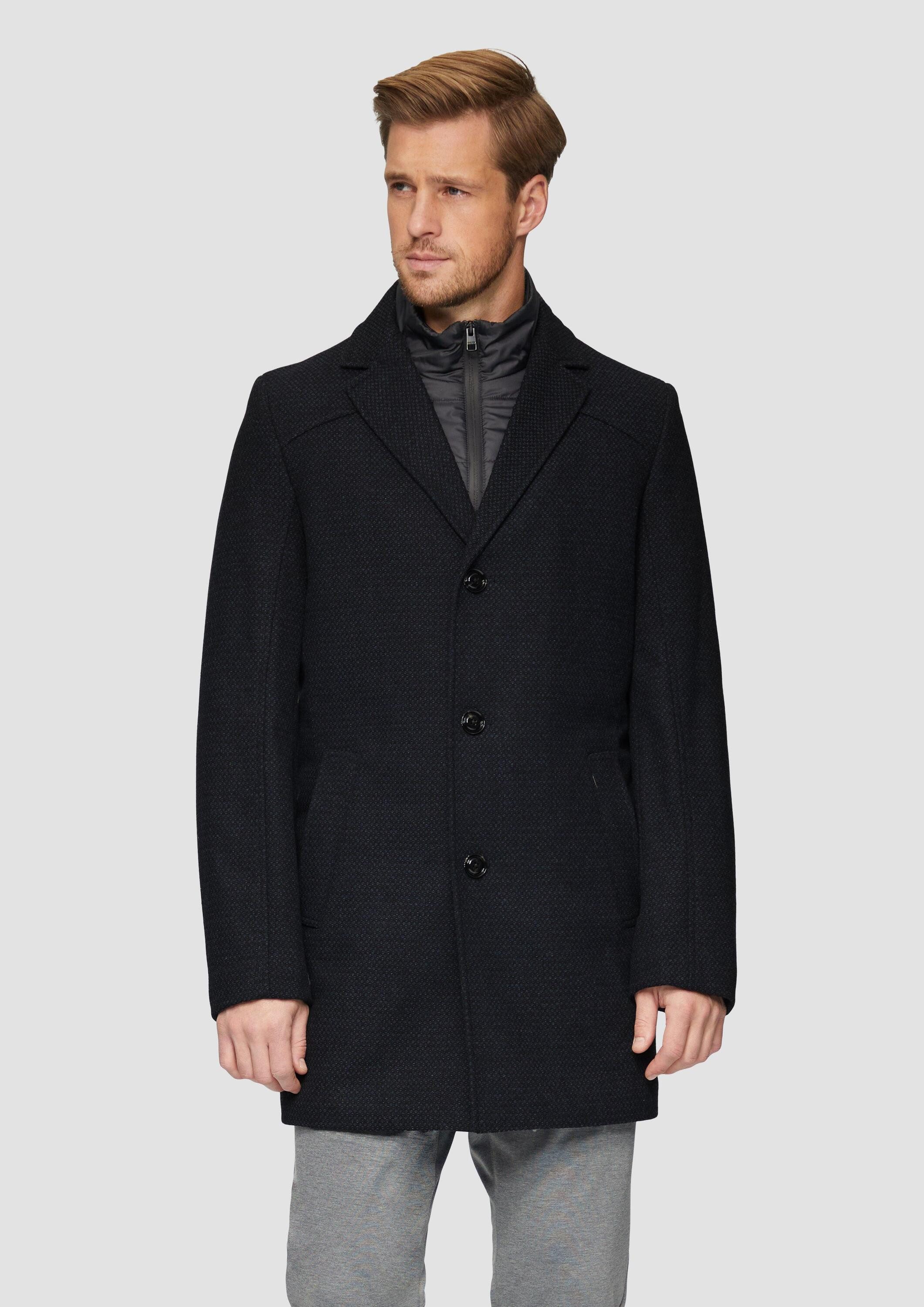 s.Oliver Wintermantel Outdoor-Mantel Wattierter Wollmix-Mantel mit