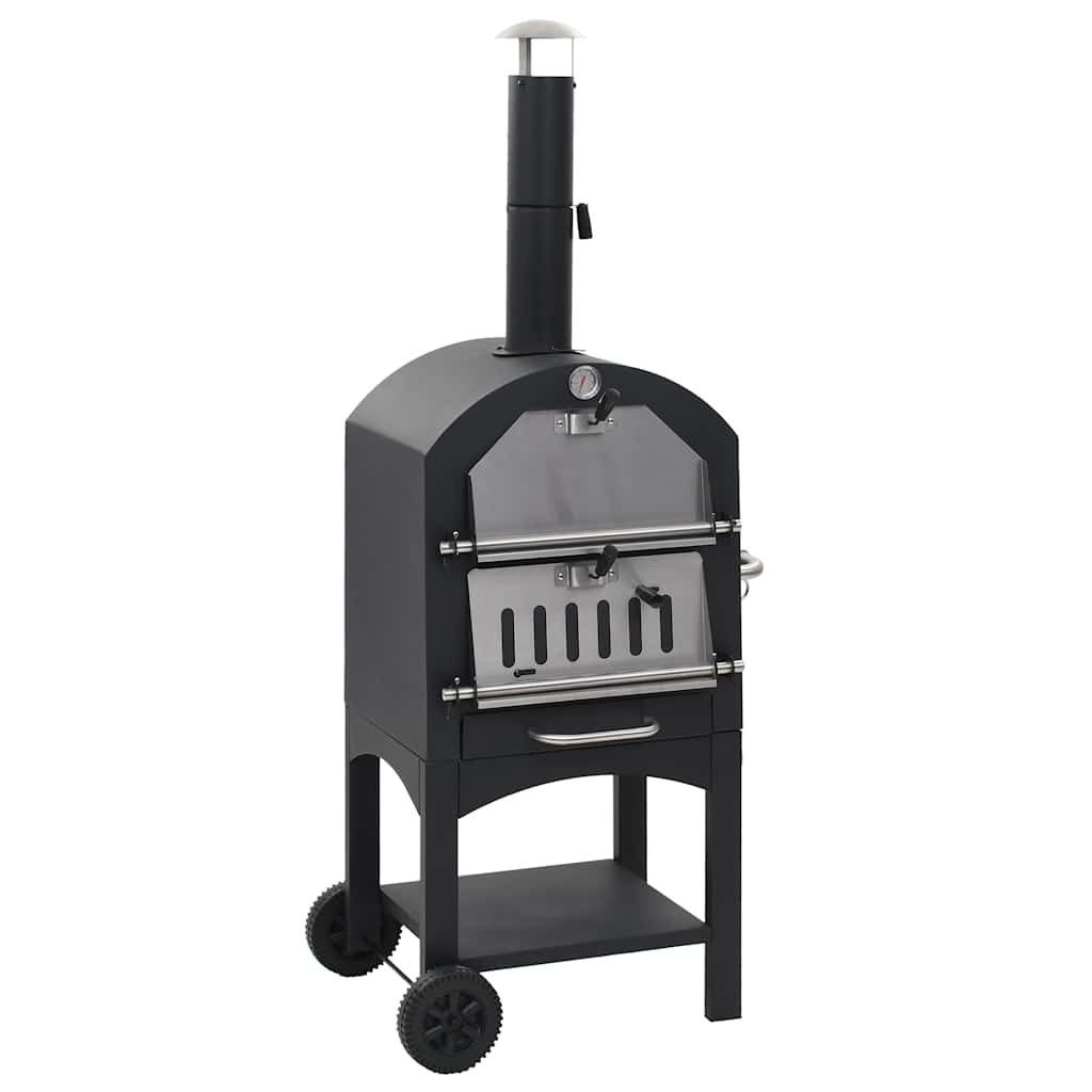 vidaXL Pizzaofen Garten-Holzkohle-Pizzaofen mit Schamottstein