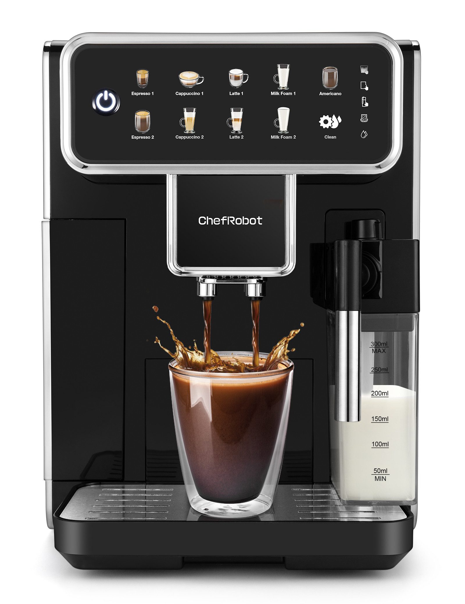ChefRobot Kaffeevollautomat AM7203 für Espresso, Cappuccino,