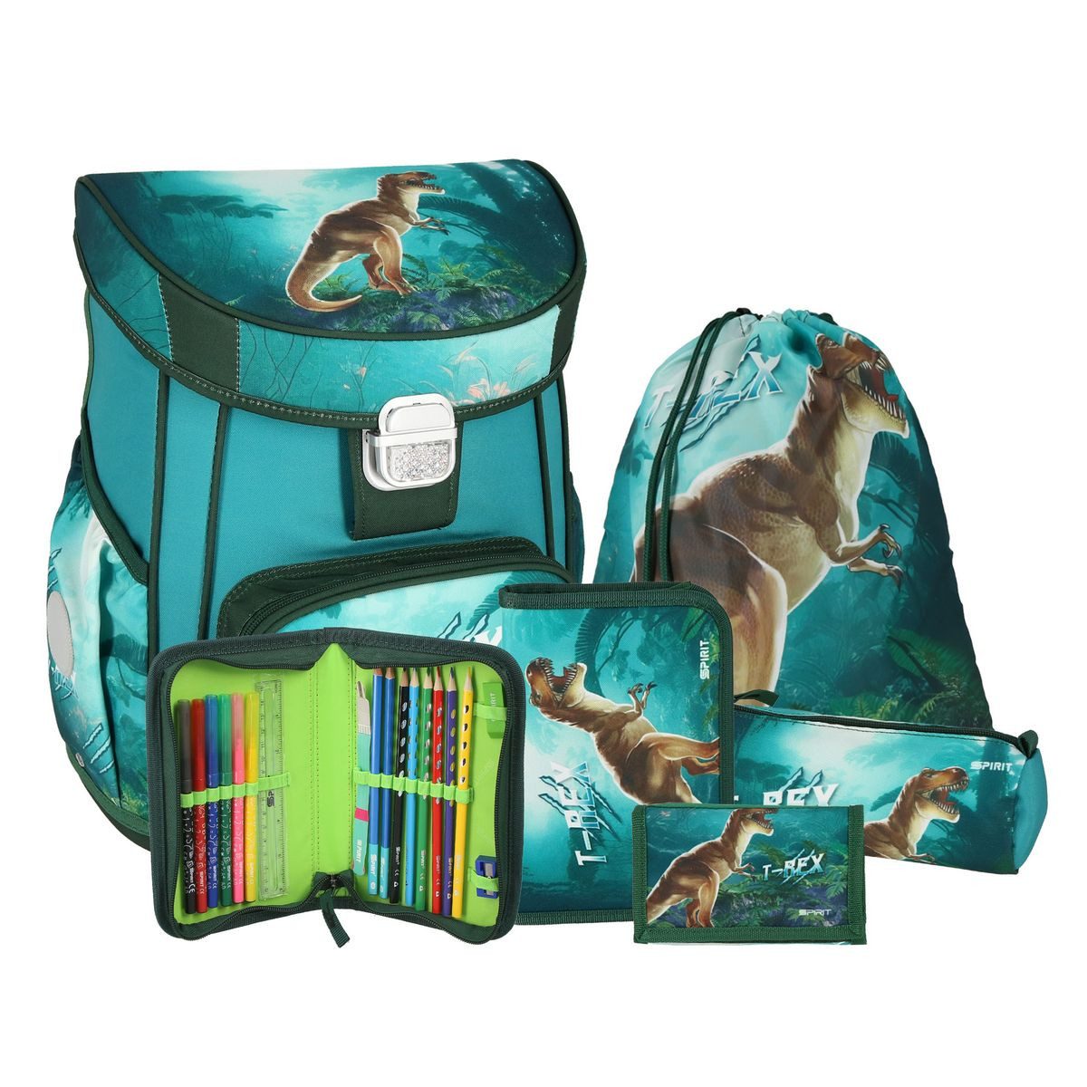 Spirit Schulranzen SPIRIT Schulranzen Set T-REX