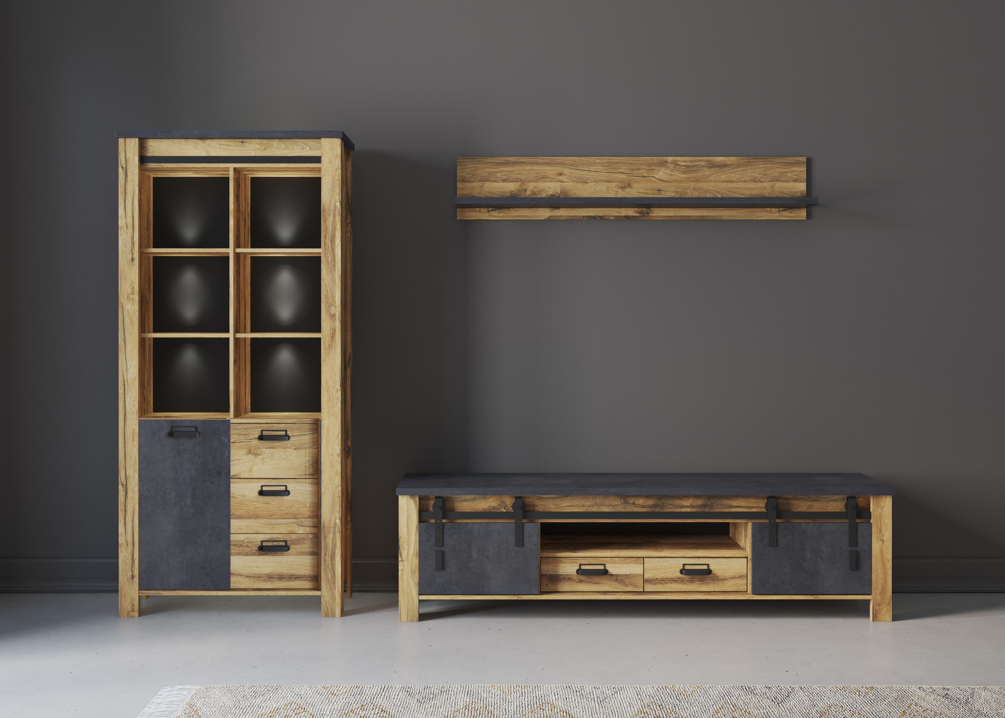 Home affaire Wohnwand York, moderne Anbauwand,