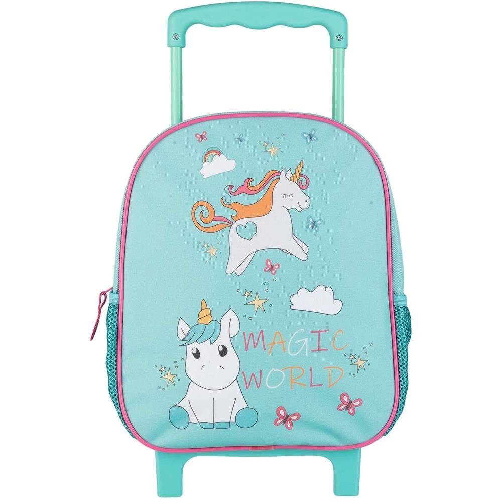 Idena Kinderrucksack Einhorn, mit Rollen, Türkis,