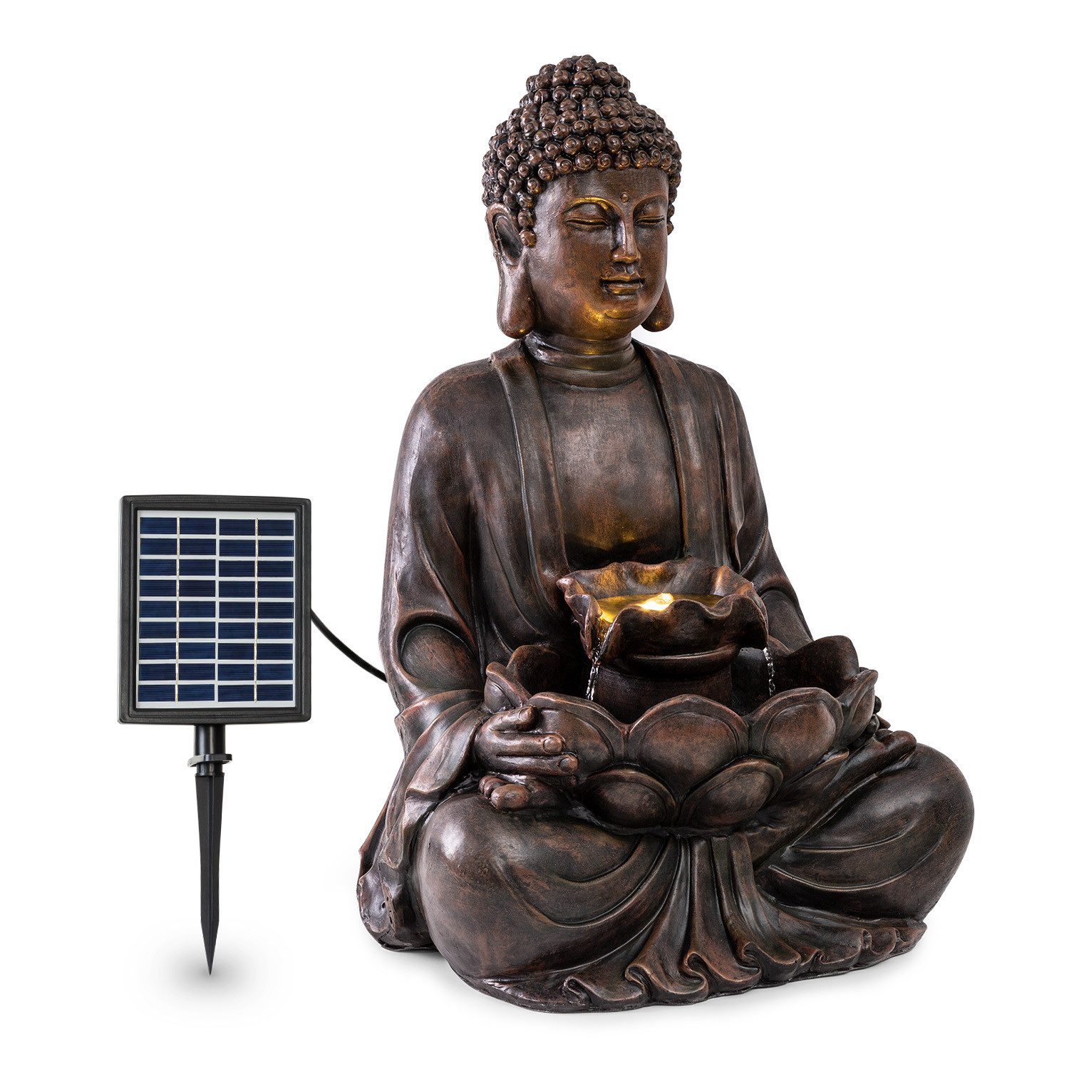blumfeldt Wasserspiel Dharma Solarbrunnen, (Set, Solarpanel,LED-Beleuchtung