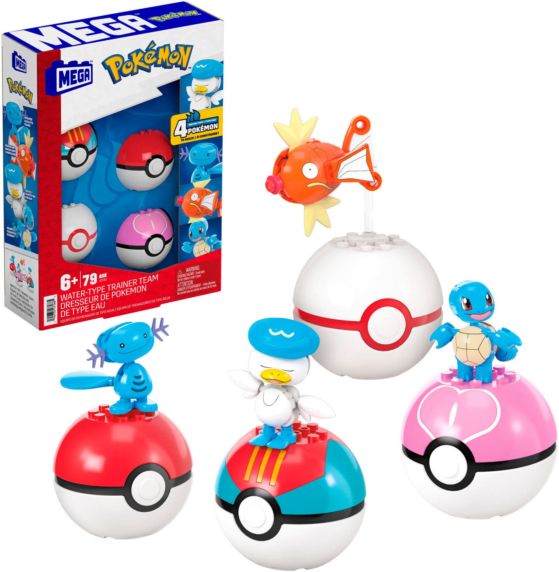 MEGA Pokémon 4 Wasser-Typ Pokémon Konstruktions-Spielset