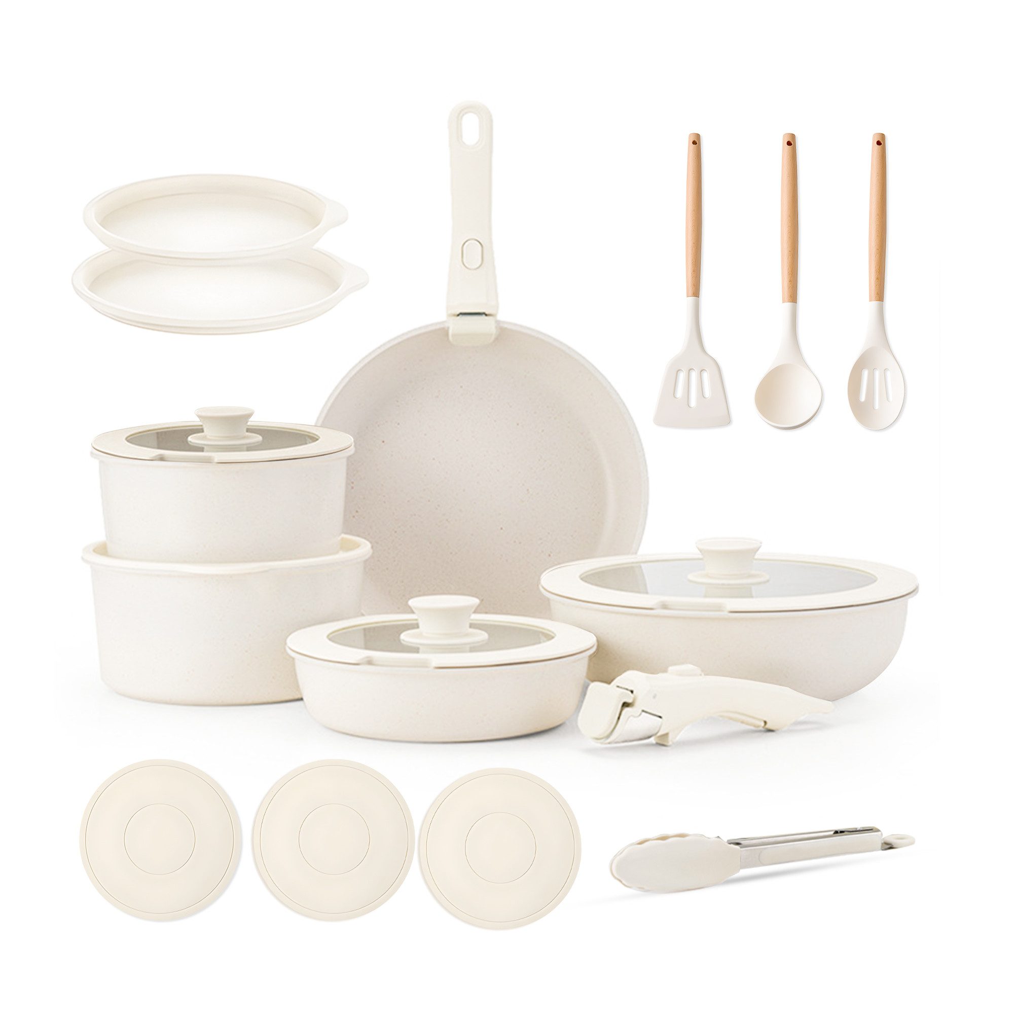 SEHAUSEU Pfannen-Set Topf-Set Kasserolle Bratpfanne mit