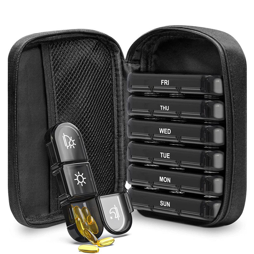 Coonoor Pillendose Tablettenbox mit Tasche 7