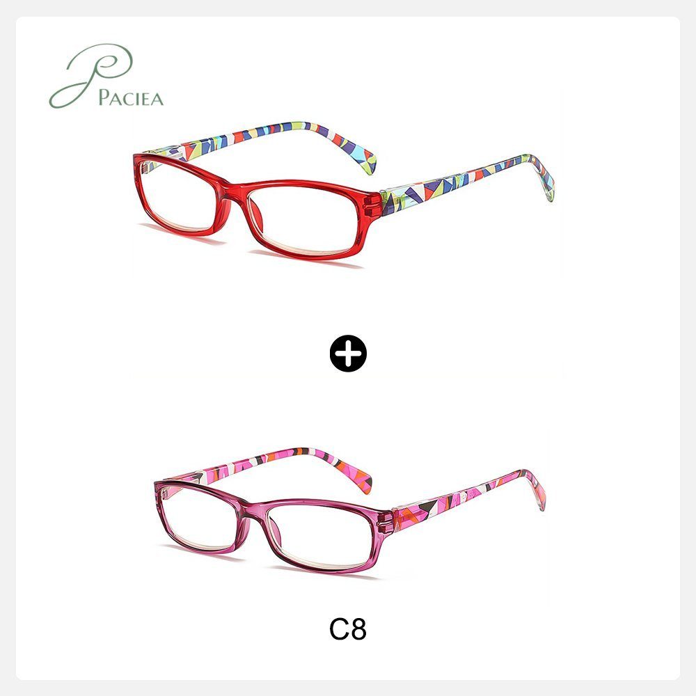 PACIEA Lesebrille 2-Paare Damen Herren Blaulichtfilter