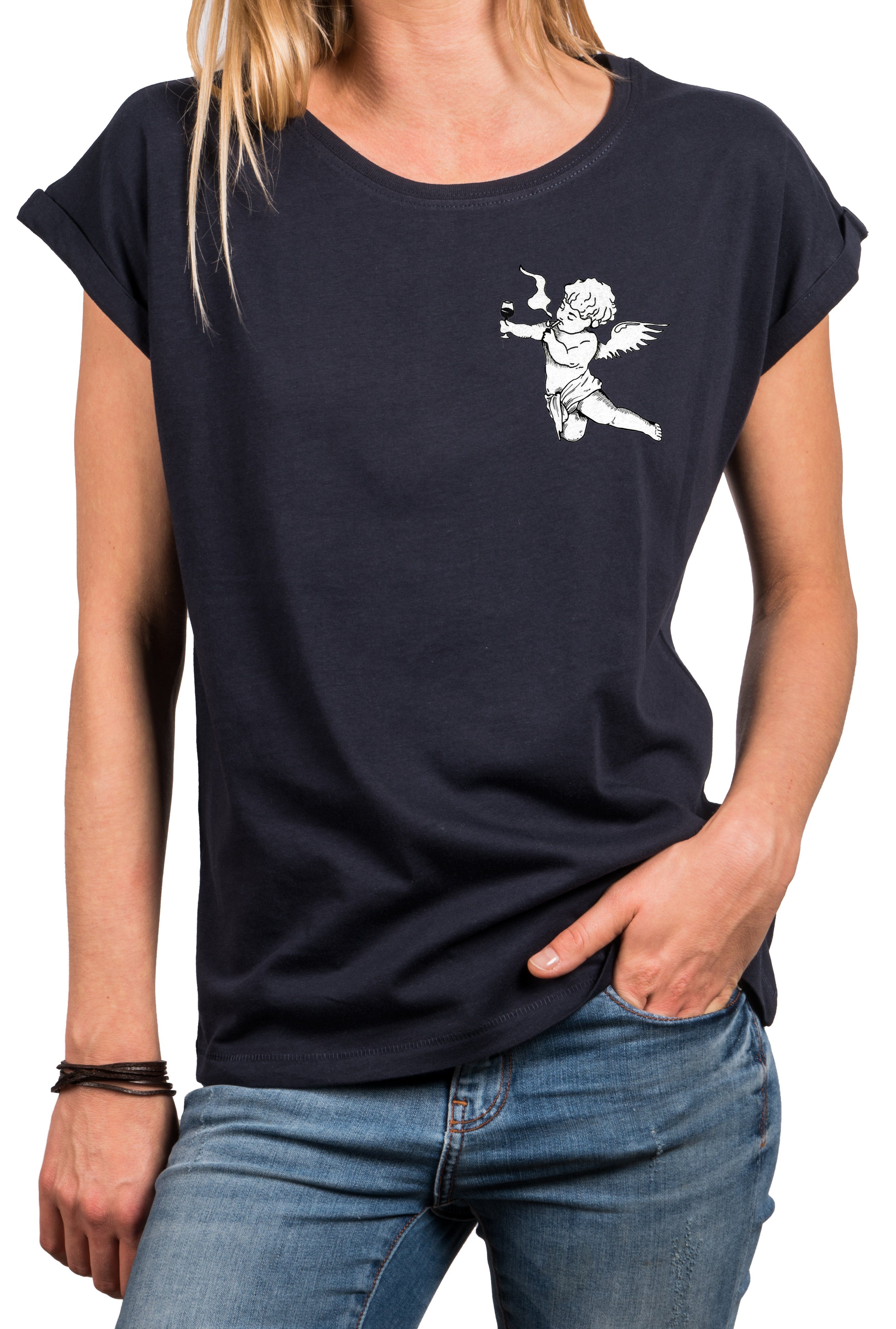 MAKAYA T-Shirt Damen Engel Alkohol Party
