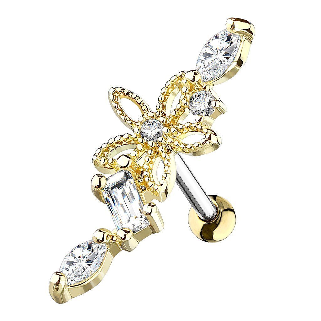 Taffstyle Piercing-Set Knorpel Ohrstecker Piercing Blume