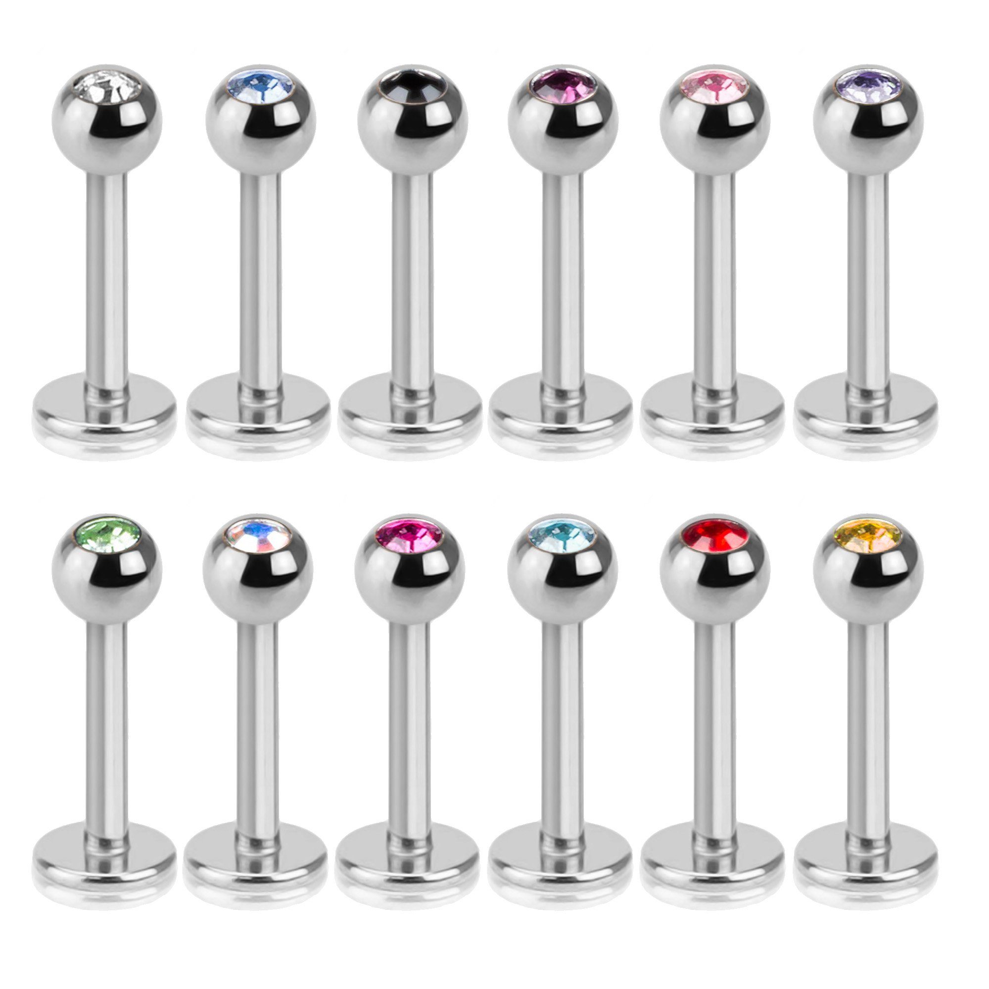 viva-adorno Piercing-Set Labret Piercing Stecker Lippenpiercing