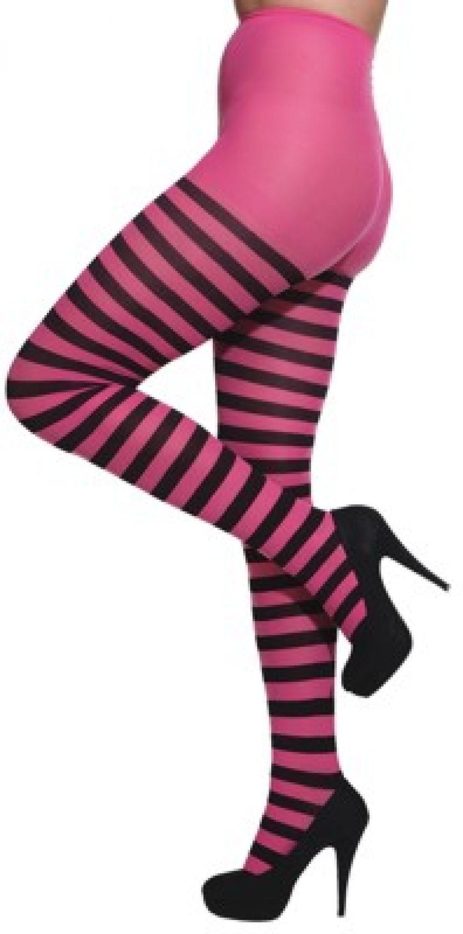 Orlob Strumpfhose Strumpfhose Ringelstrumpfhose Pink Schwarz