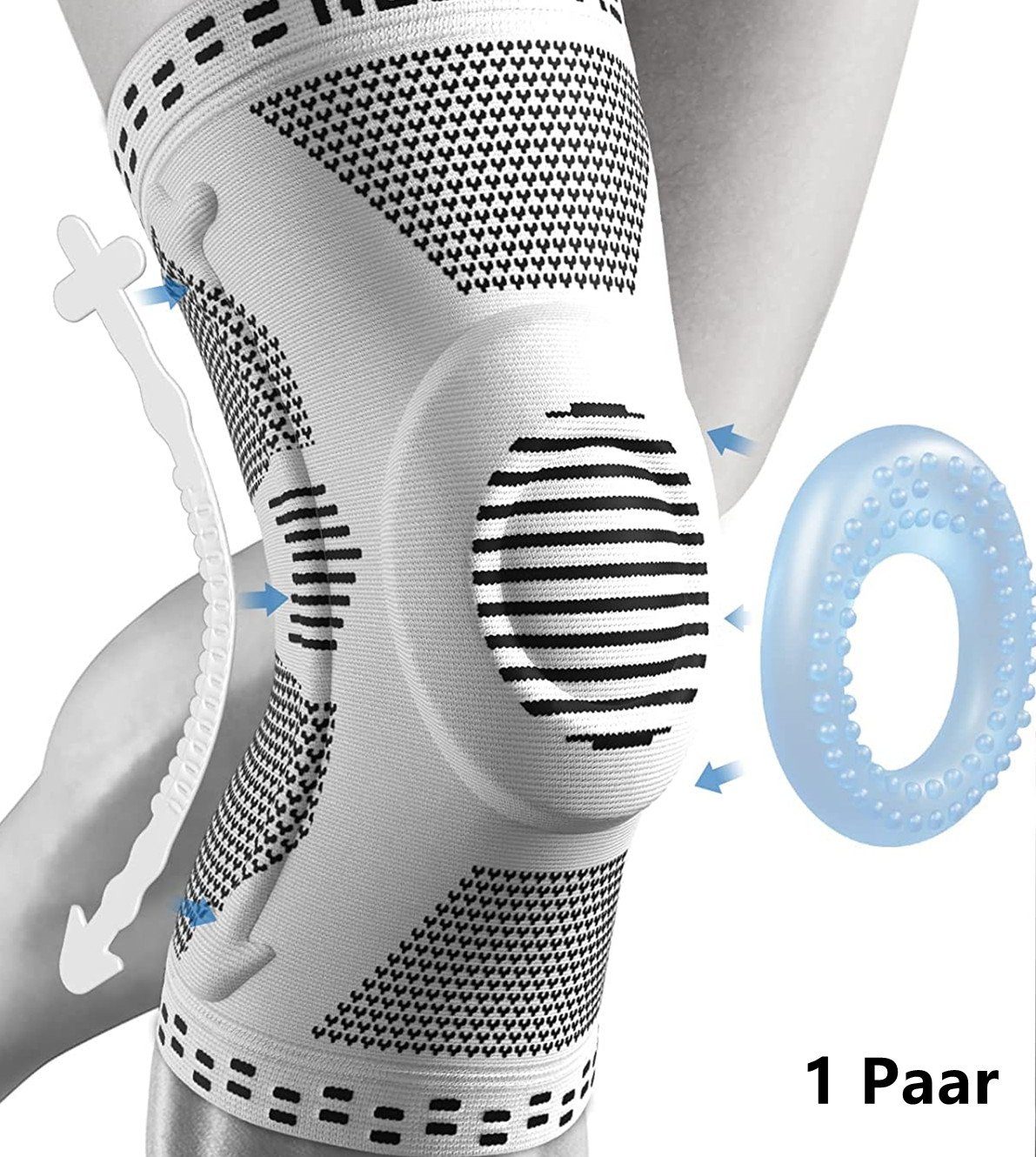 XDeer Kniebandage Kniestütze,Komprimierte Kniebandage für Männer