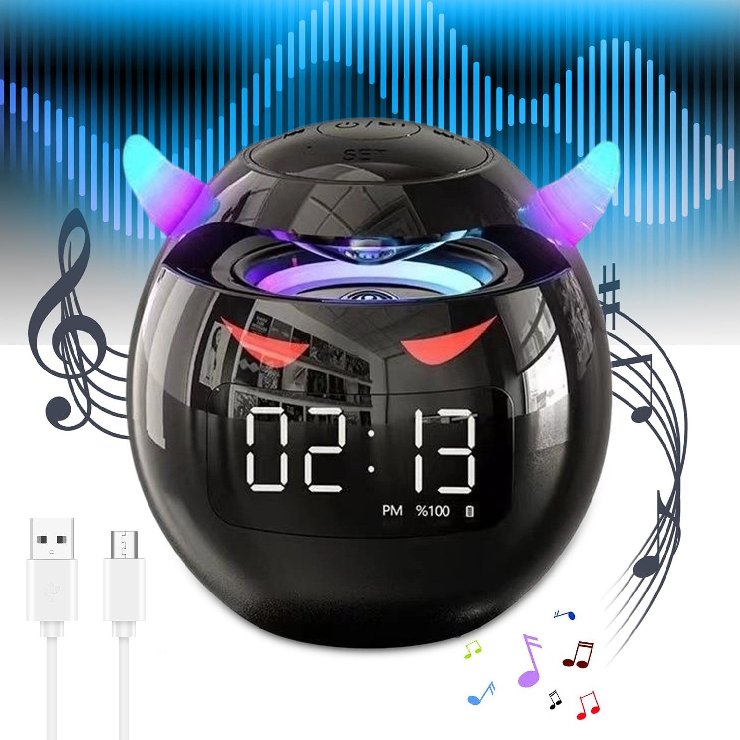 ZEUOPQ Lautsprecher Kabelloser Bluetooth-Lautsprecher Kleiner Teufel