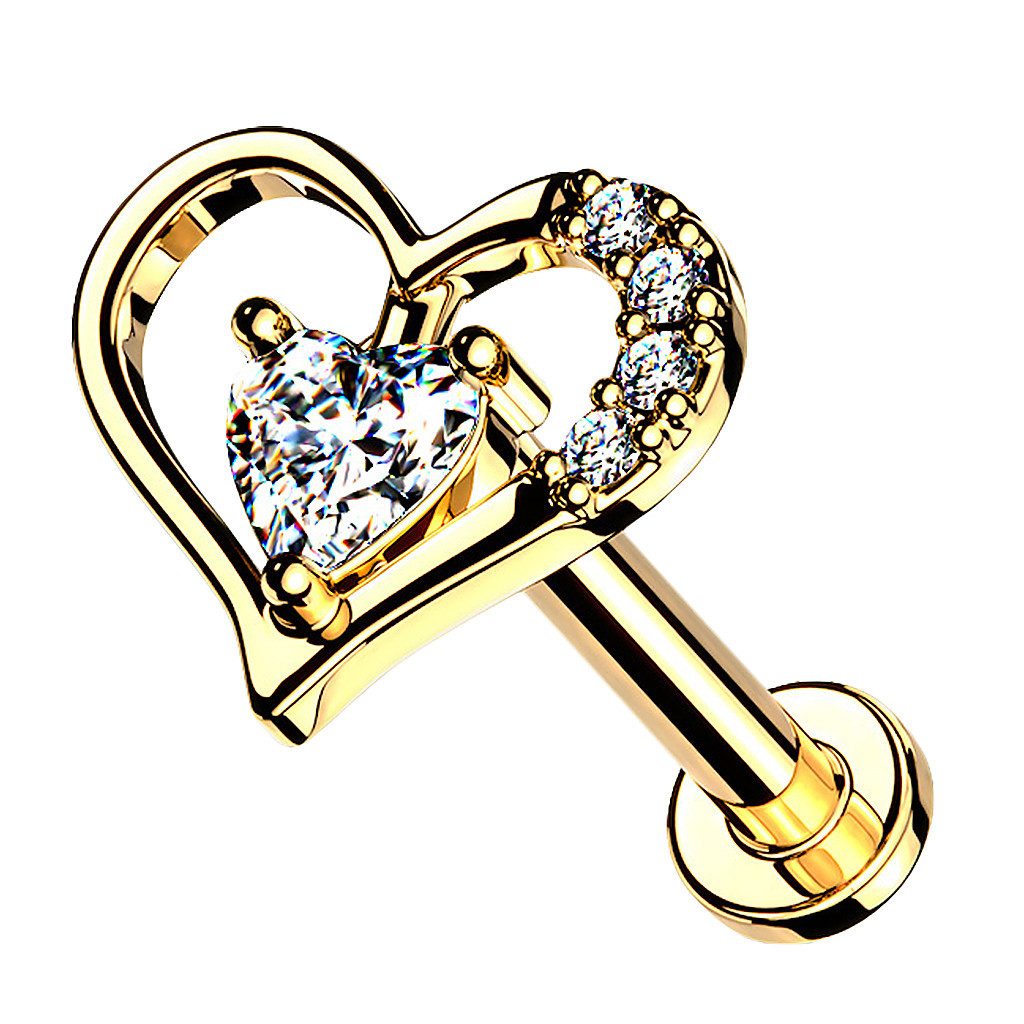 Taffstyle Piercing-Set Labret Piercing Stecker flach