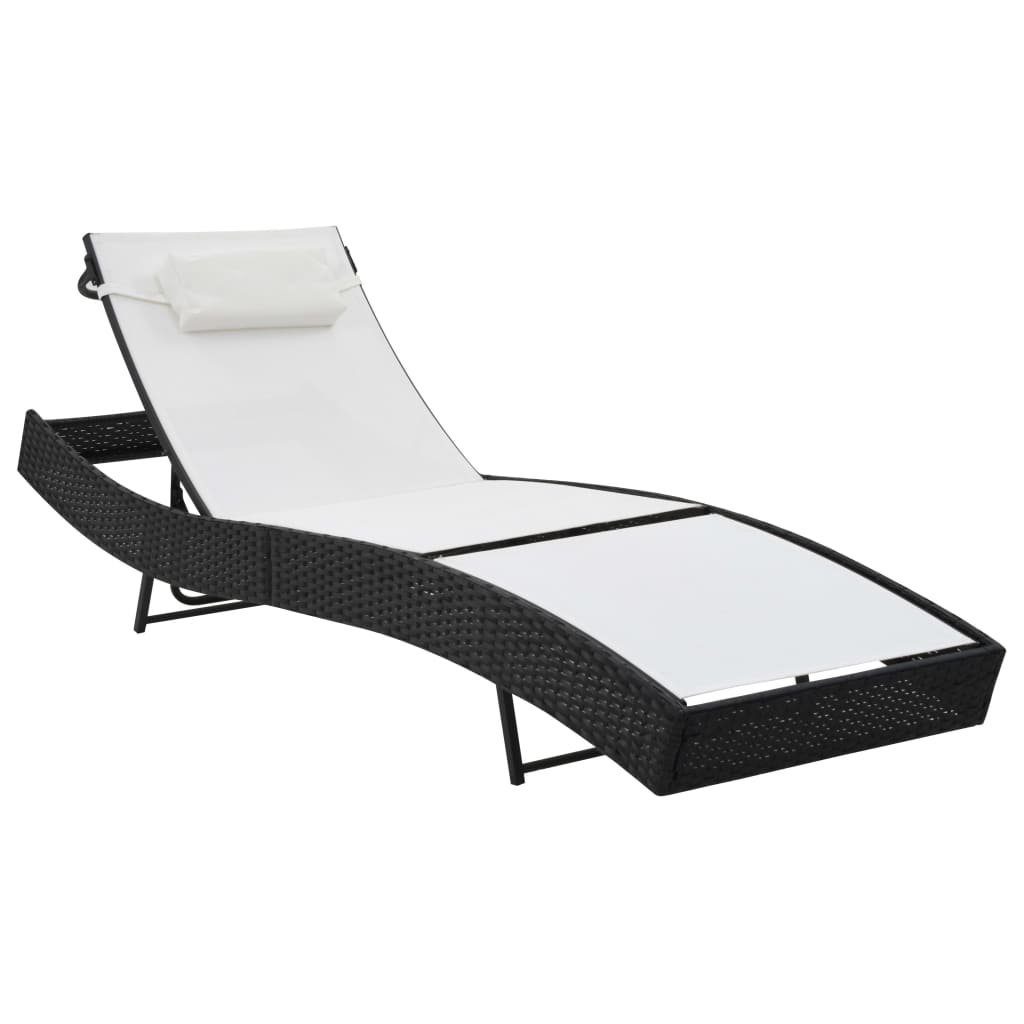 vidaXL Gartenliege Sonnenliege mit Kissen Poly-Rattan