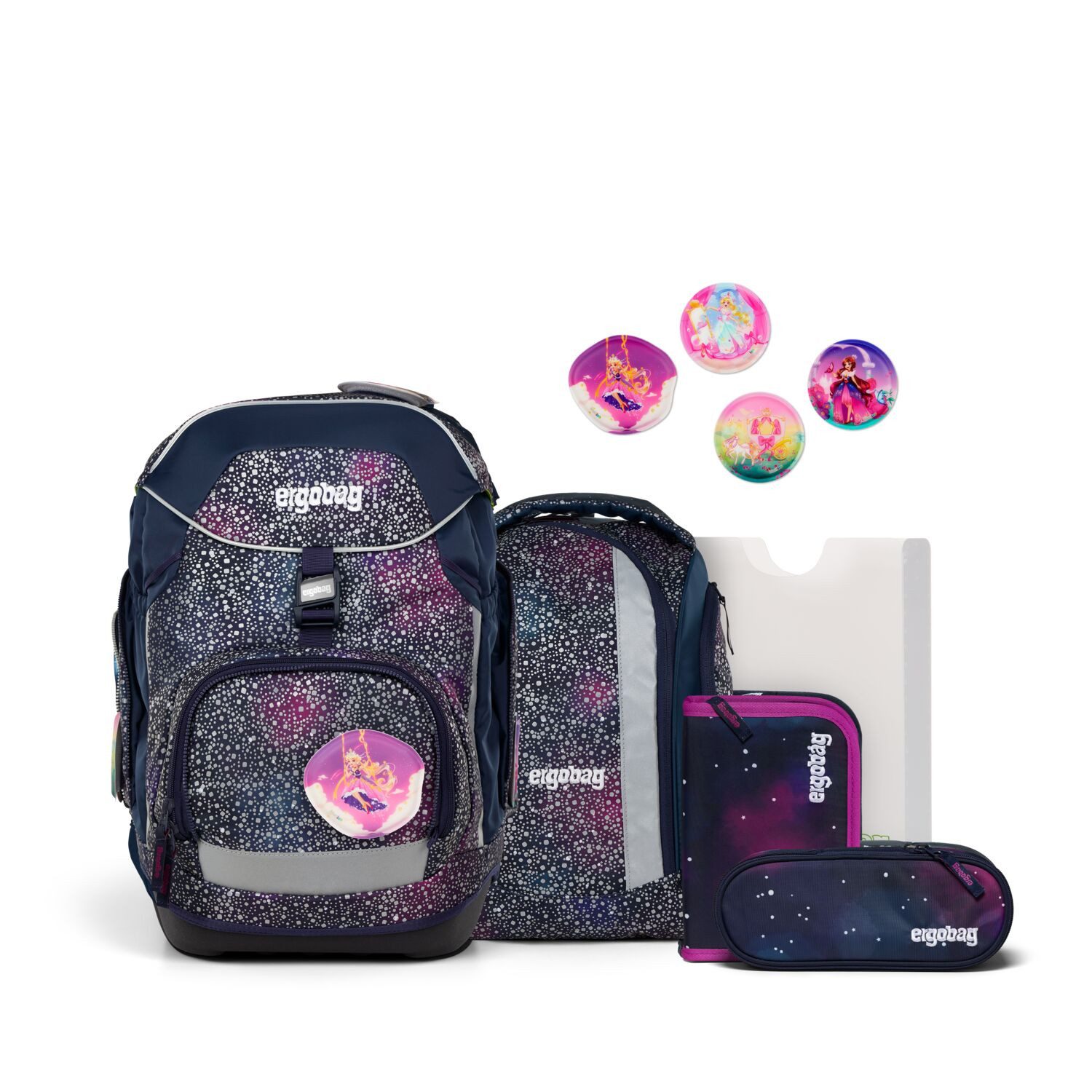 ergobag Schulranzen Schulranzen-Set PACK Bärlaxy 6-teilig