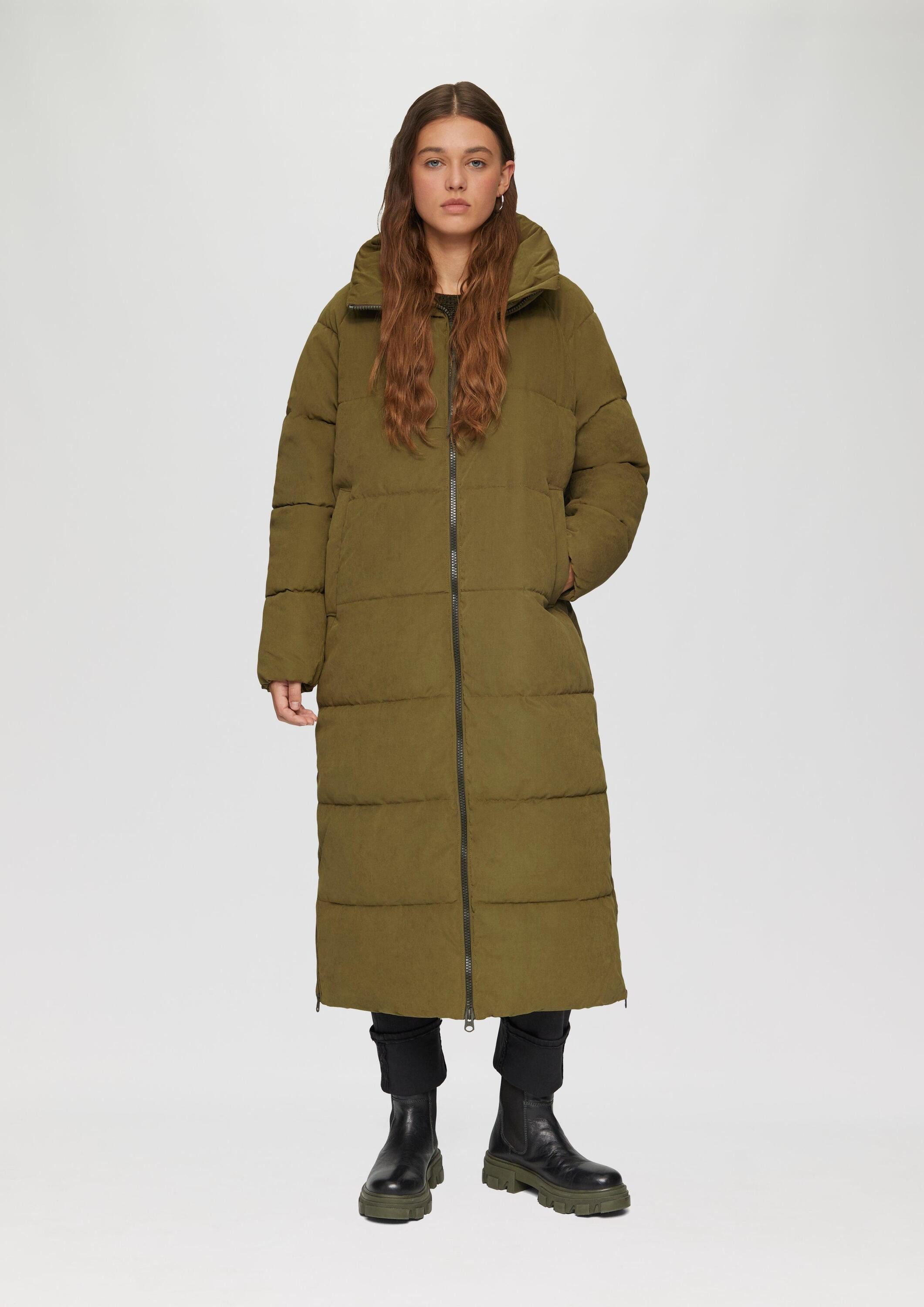 QS Wintermantel Outdoor-Mantel Langer wattierter Mantel