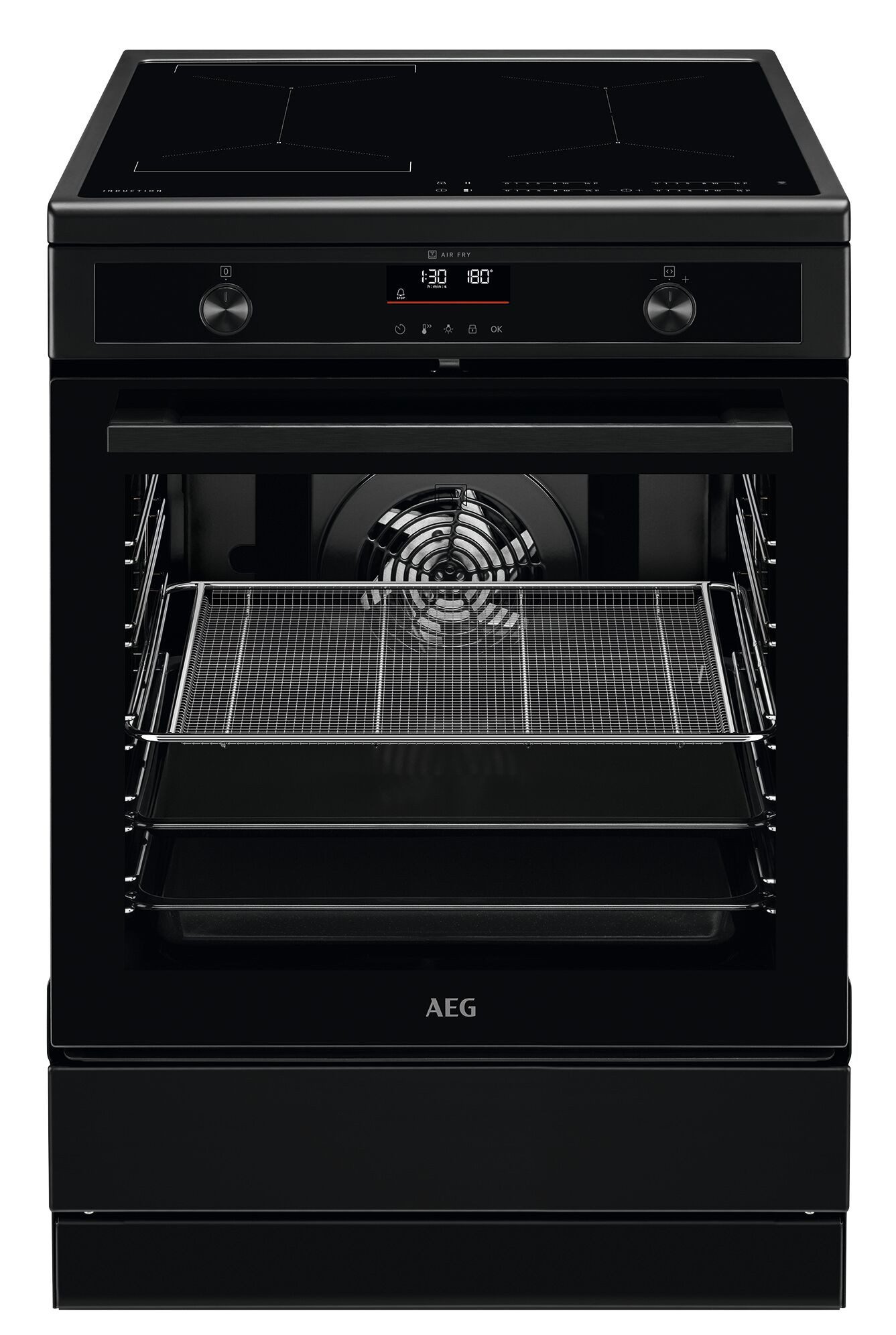 AEG Induktions-Standherd CIB6499APB, mit Teleskopauszug nachrüstbar,