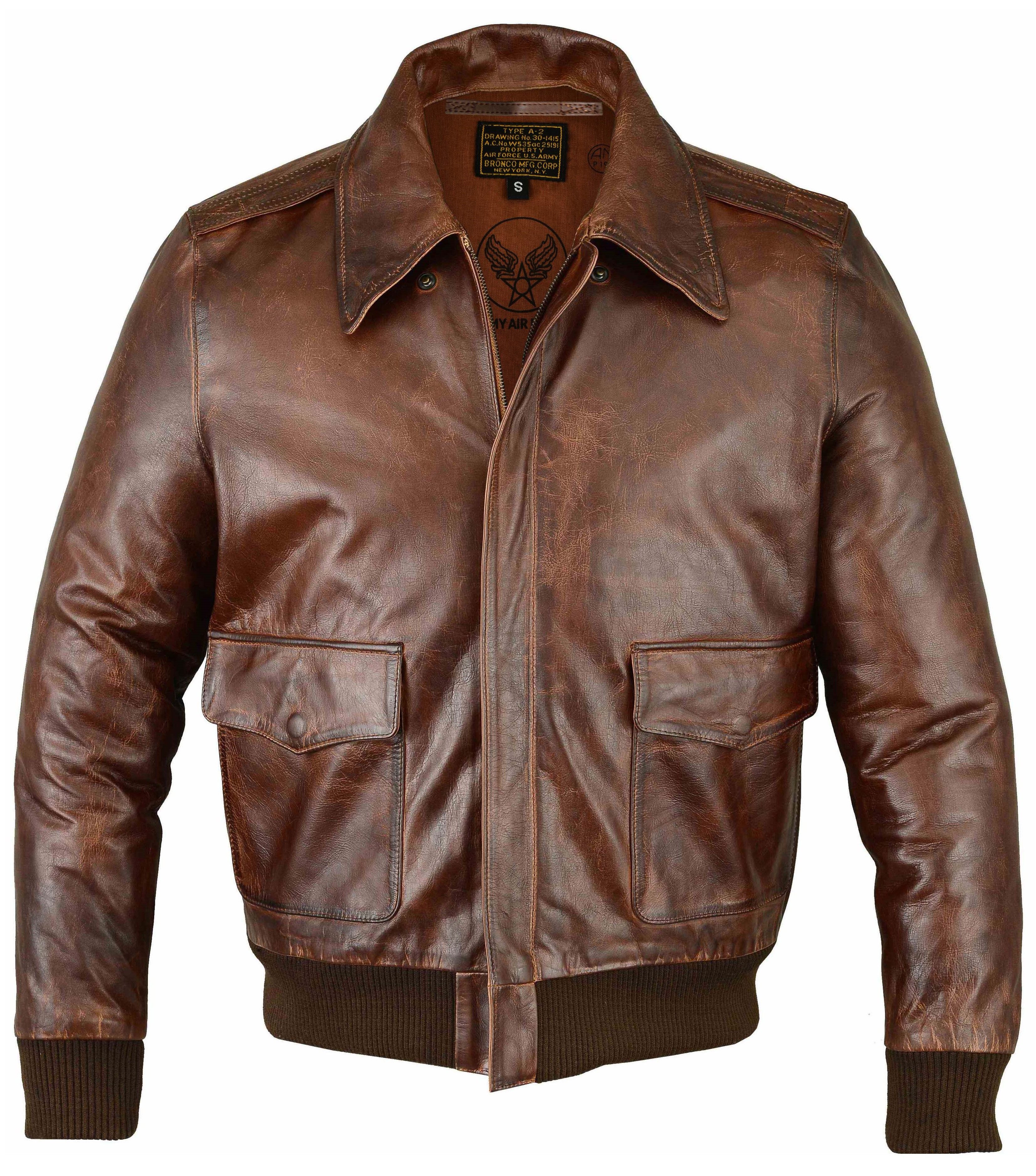 Baallo Lederjacke Herren A-2 Echtleder Fliegerjacke